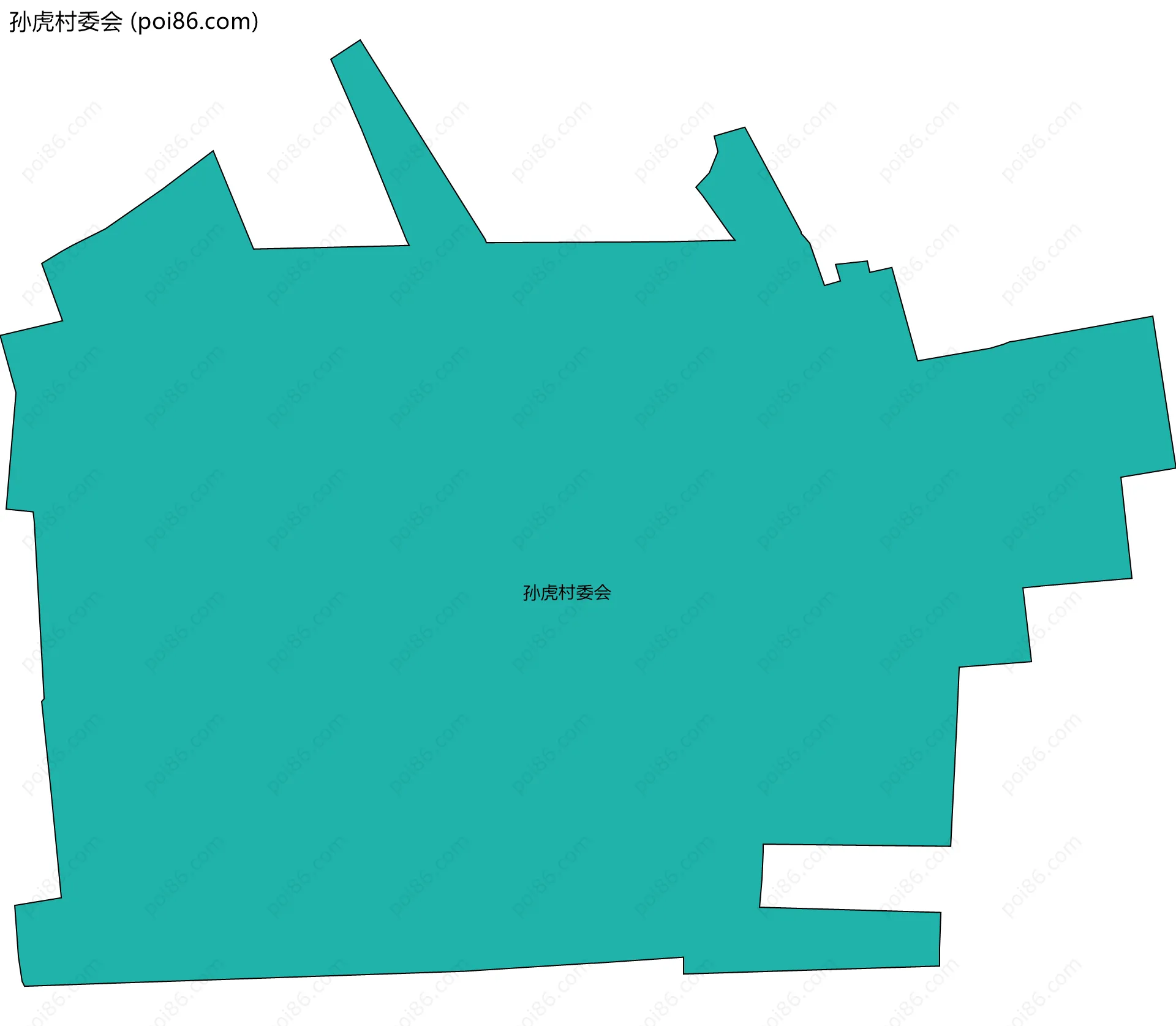 孙虎村委会边界地图