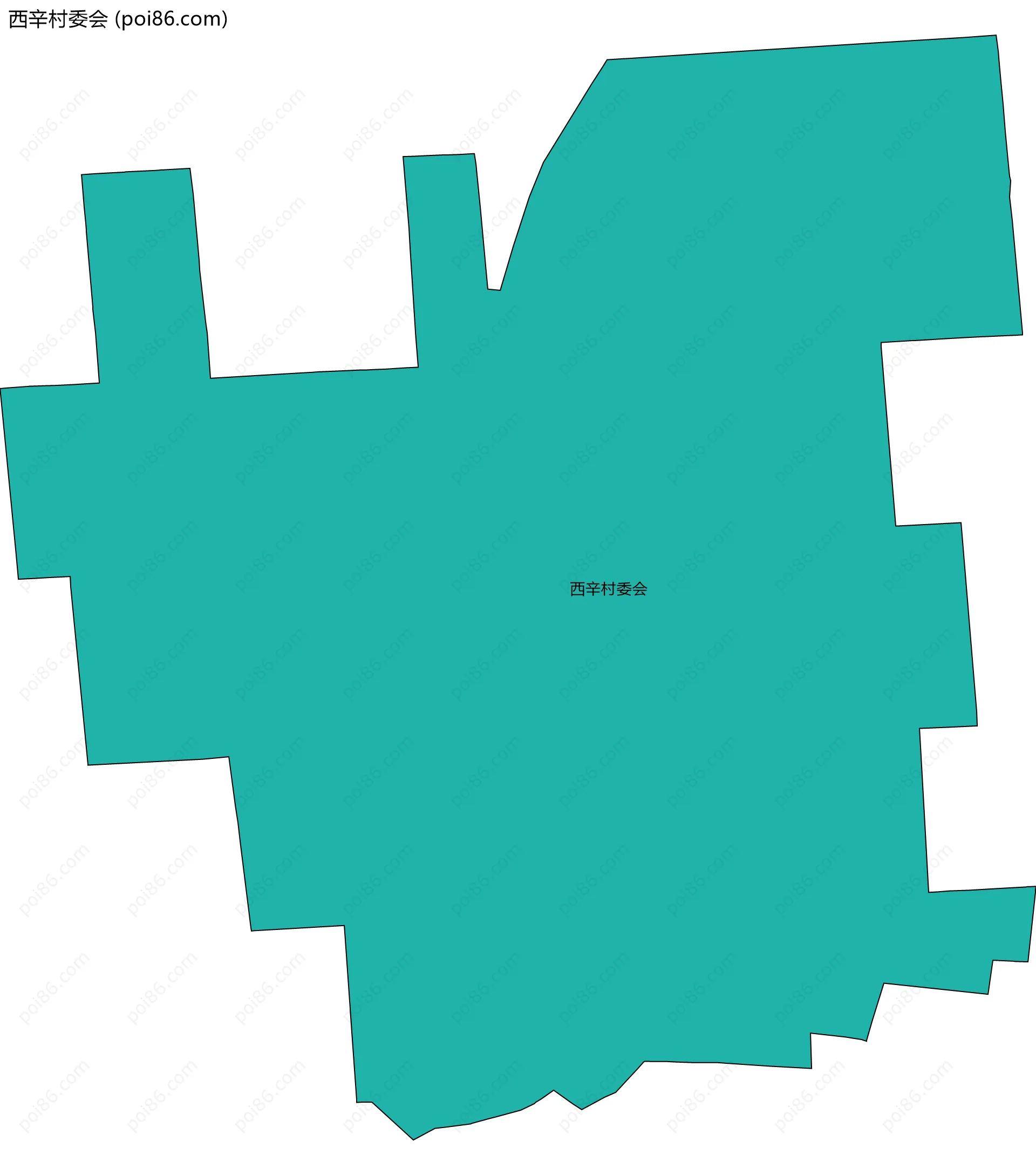 西辛村委会边界地图