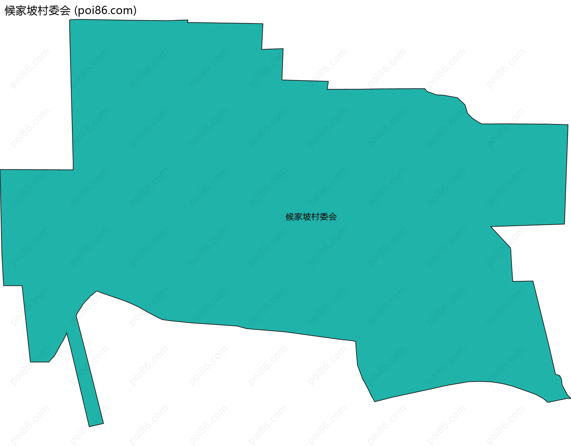 候家坡村委会边界地图