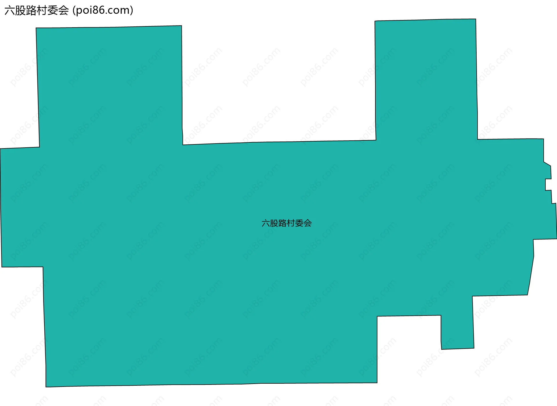 六股路村委会边界地图