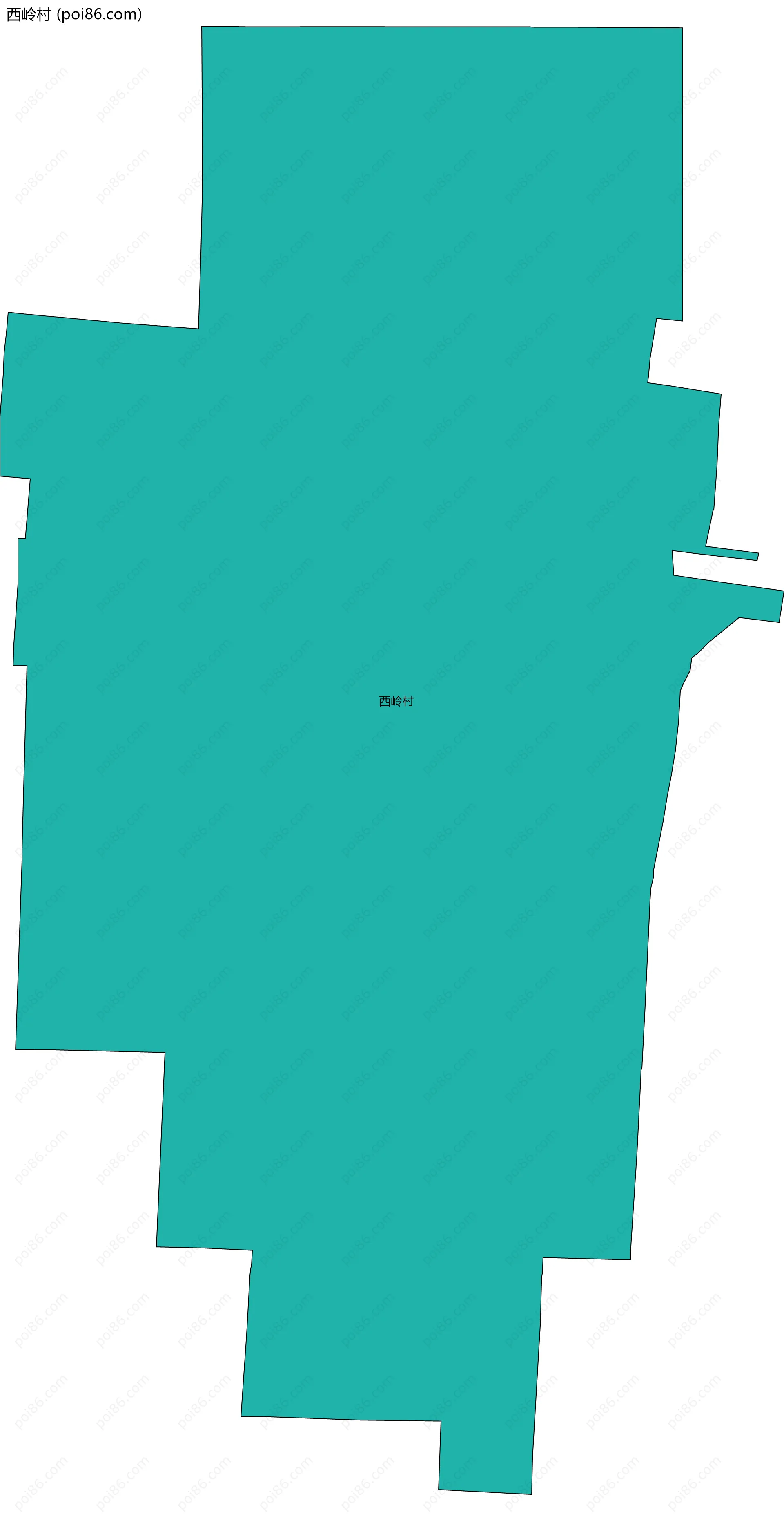 西岭村边界地图