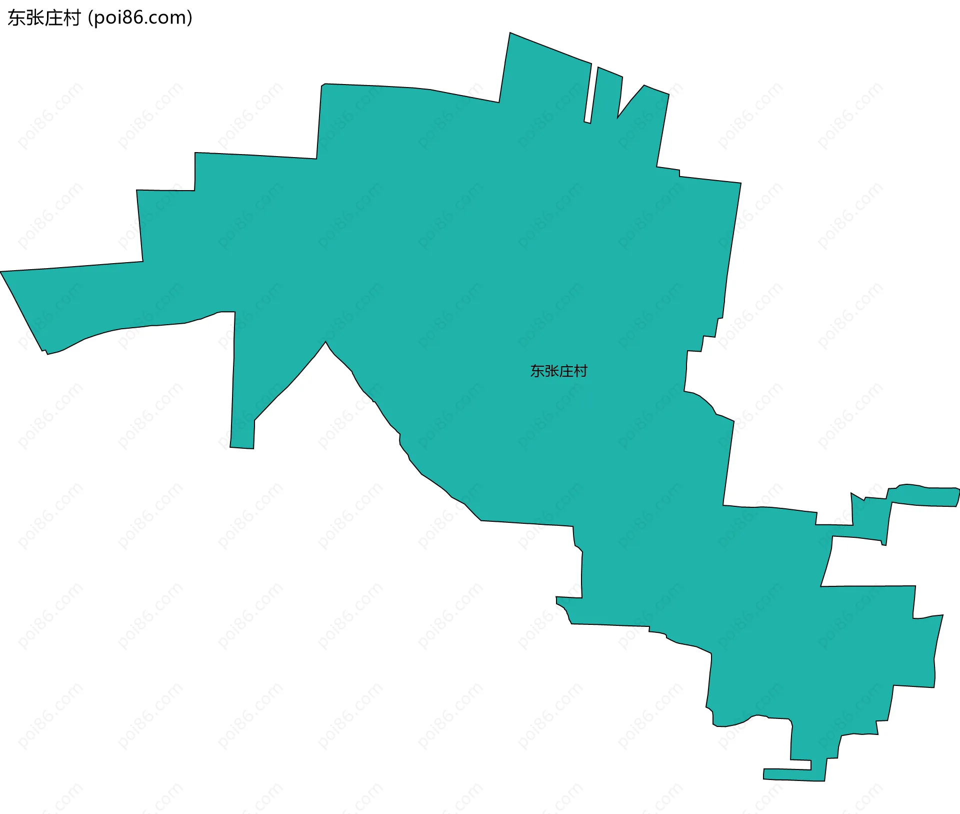 东张庄村边界地图