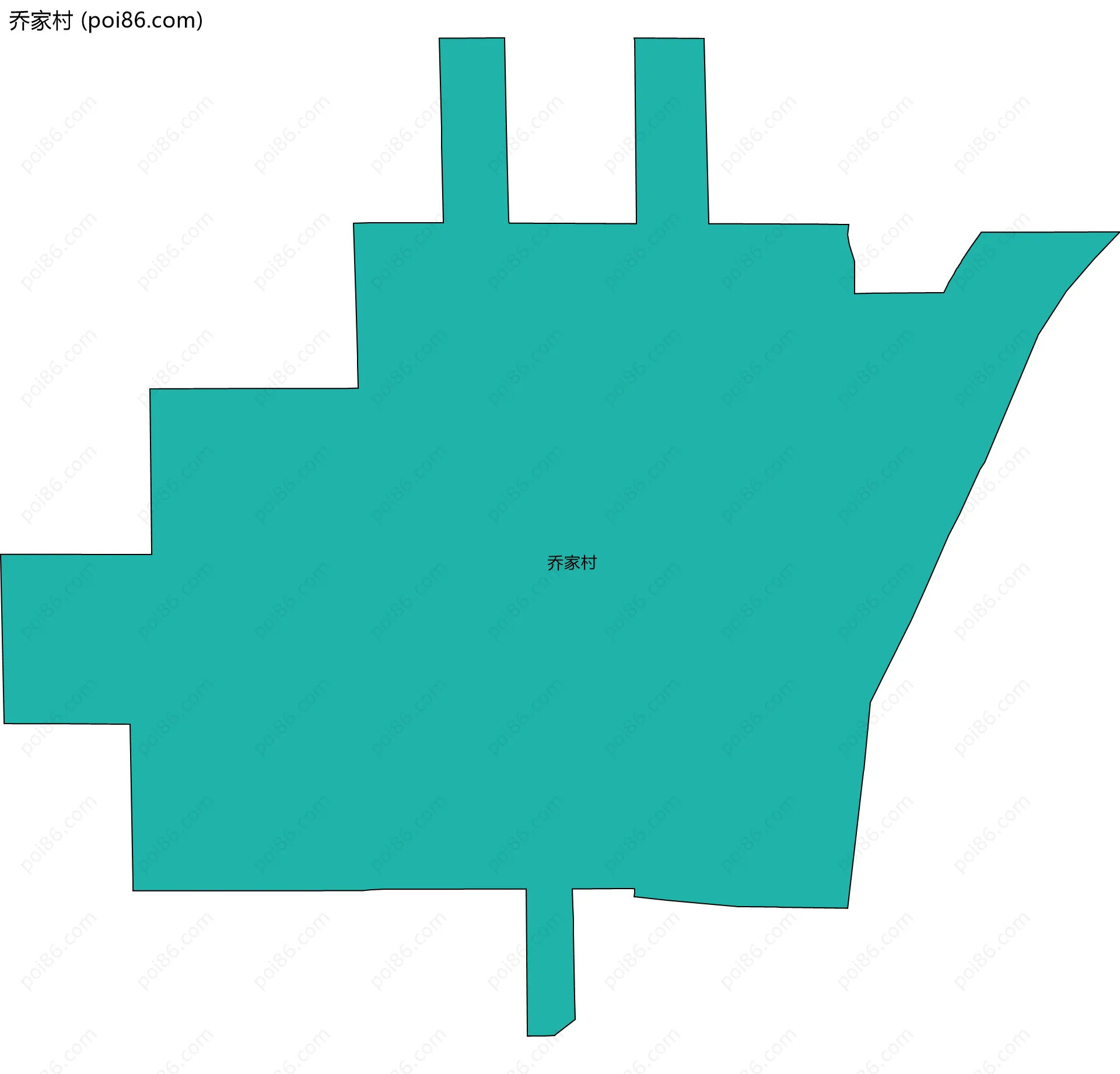 乔家村边界地图