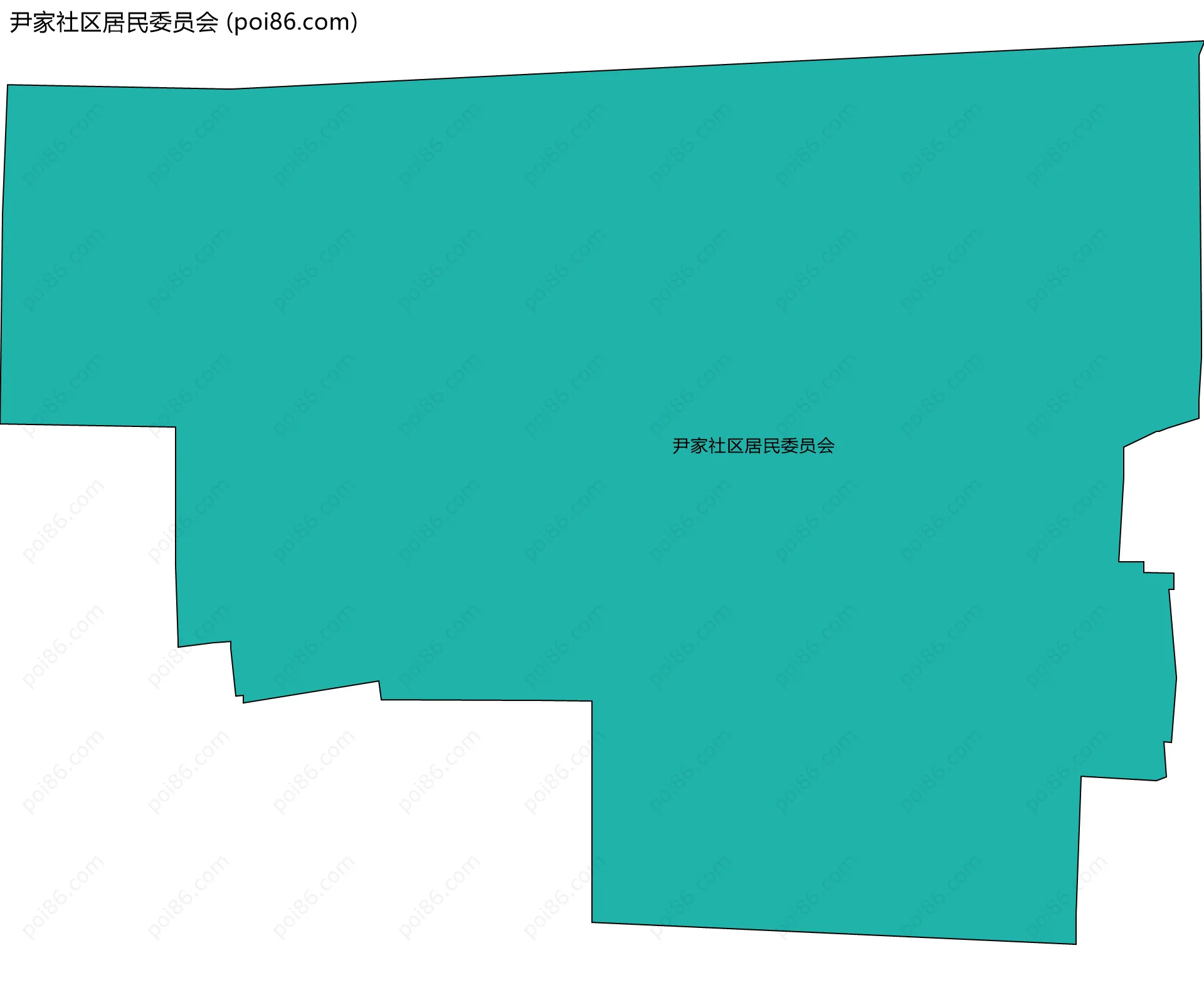 尹家社区居民委员会边界地图