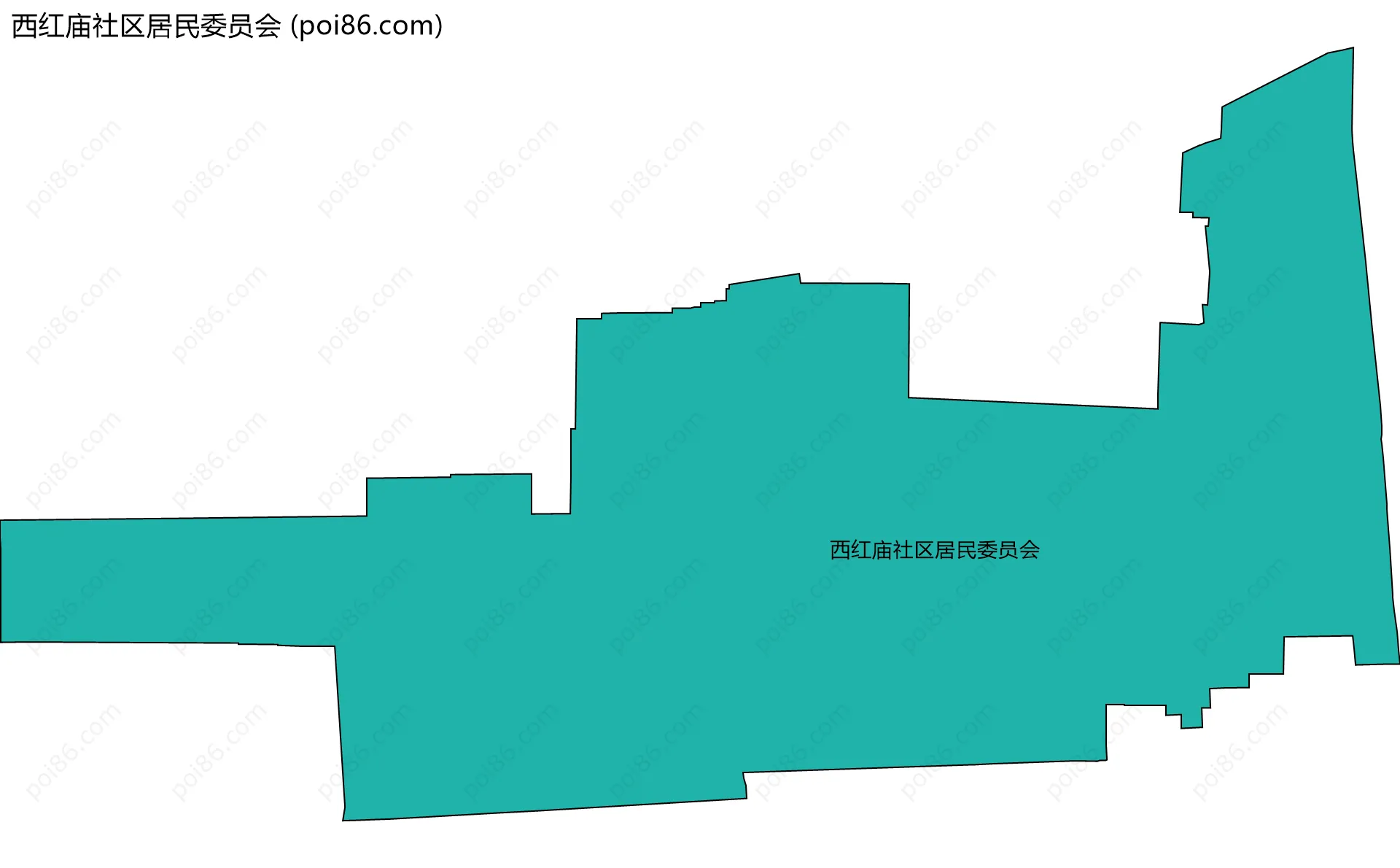 西红庙社区居民委员会边界地图