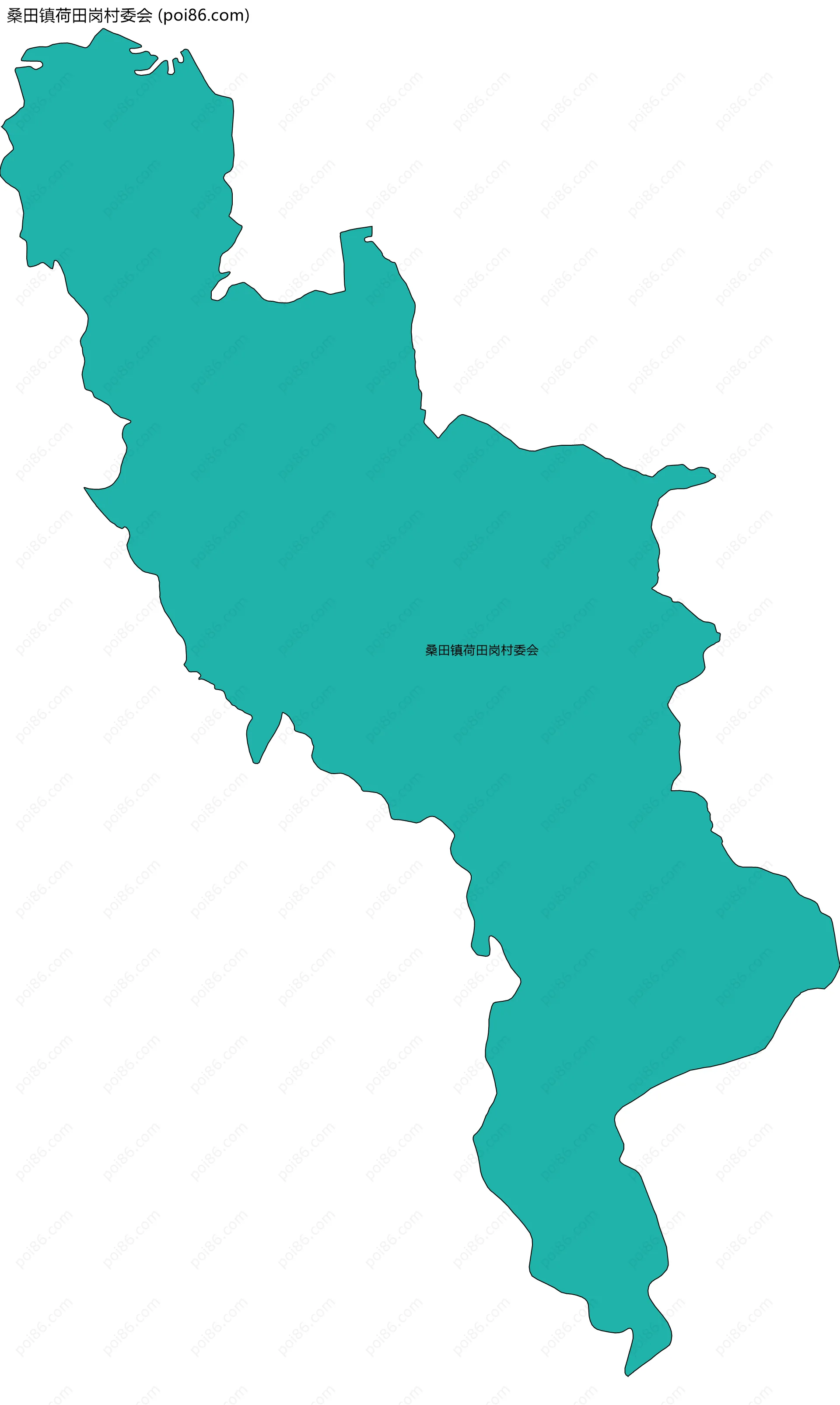 桑田镇荷田岗村委会边界地图
