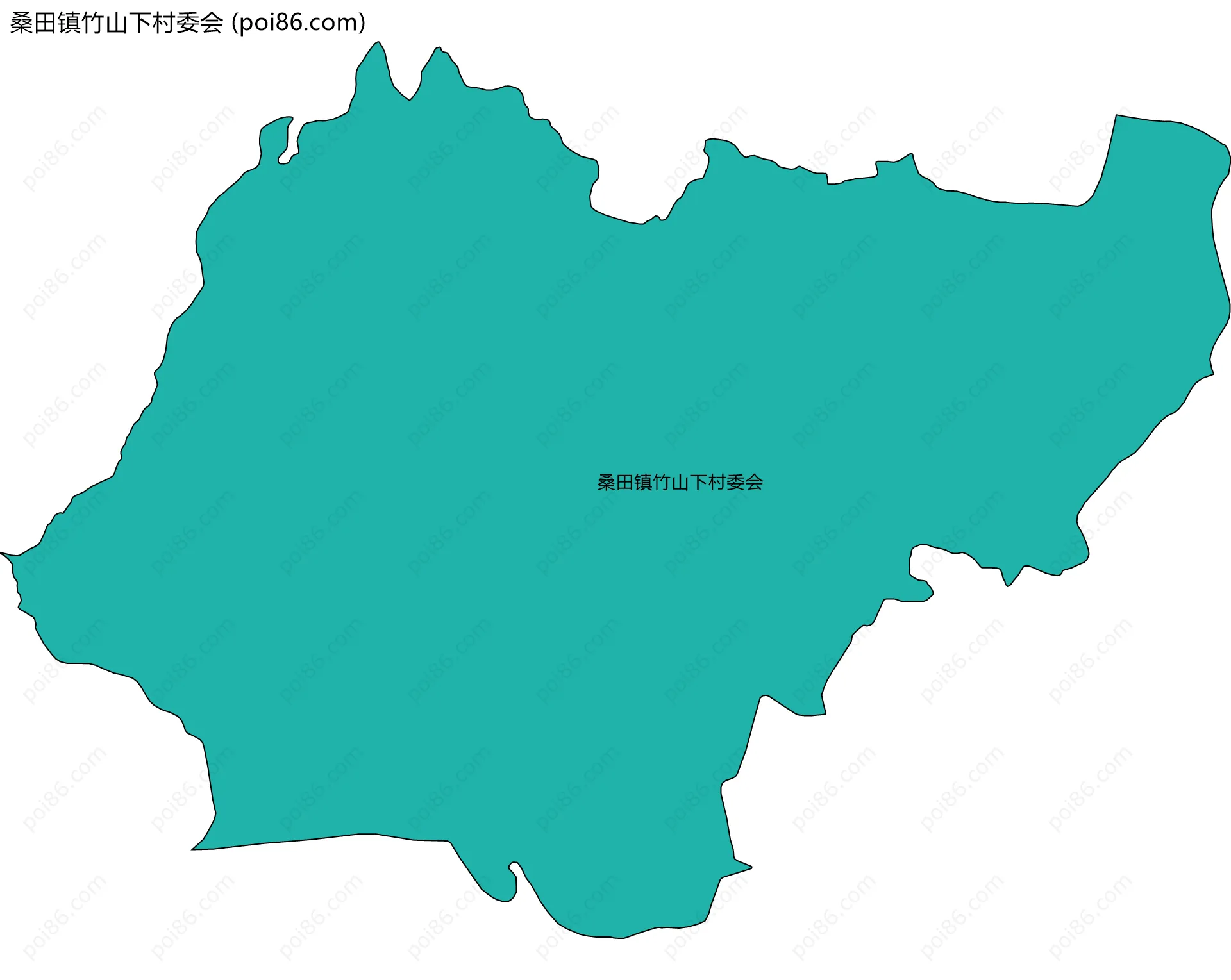 桑田镇竹山下村委会边界地图