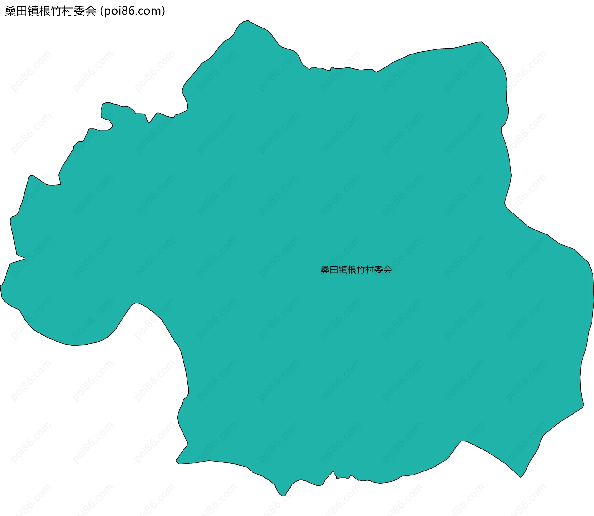 桑田镇根竹村委会边界地图