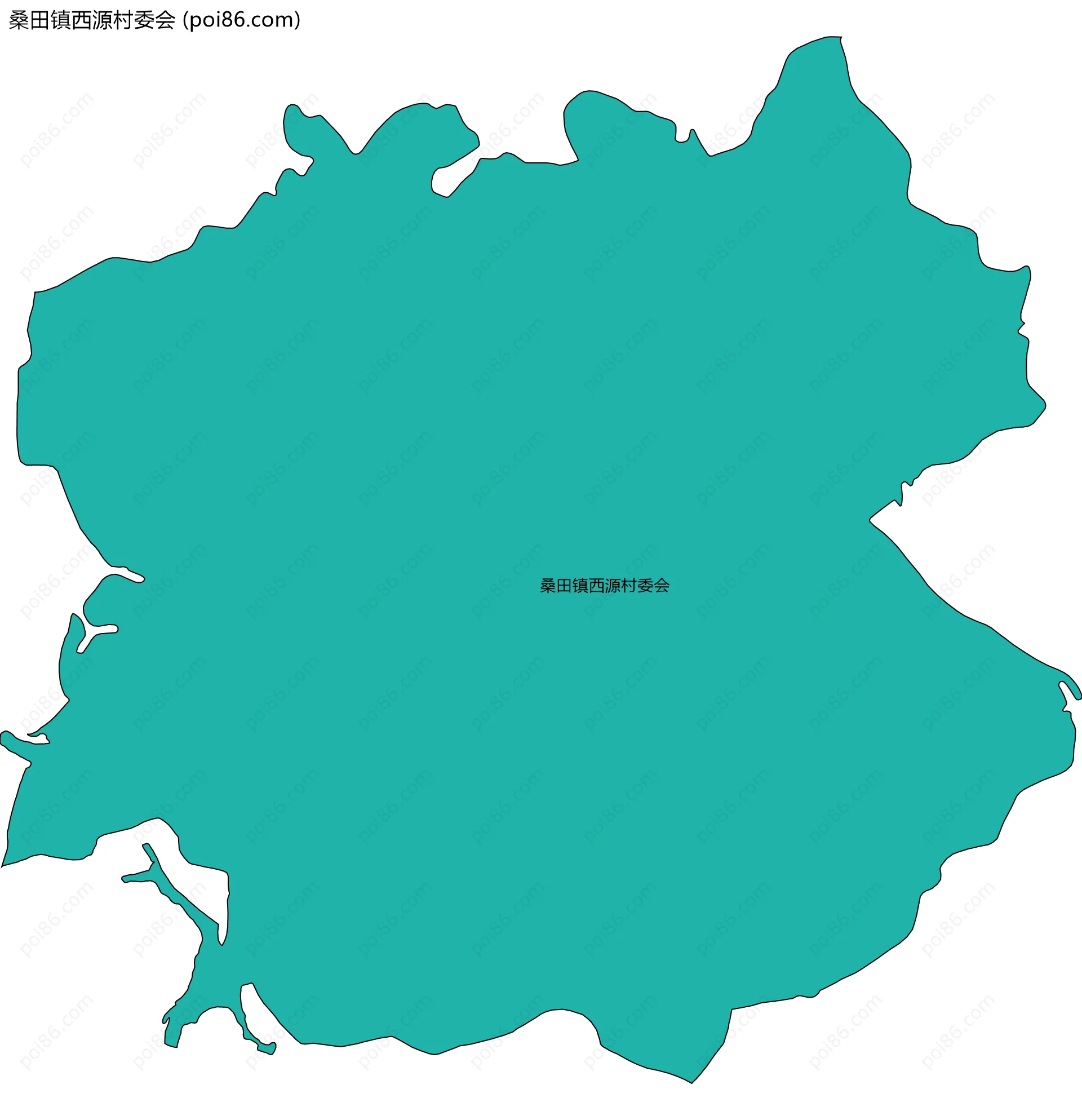 桑田镇西源村委会边界地图