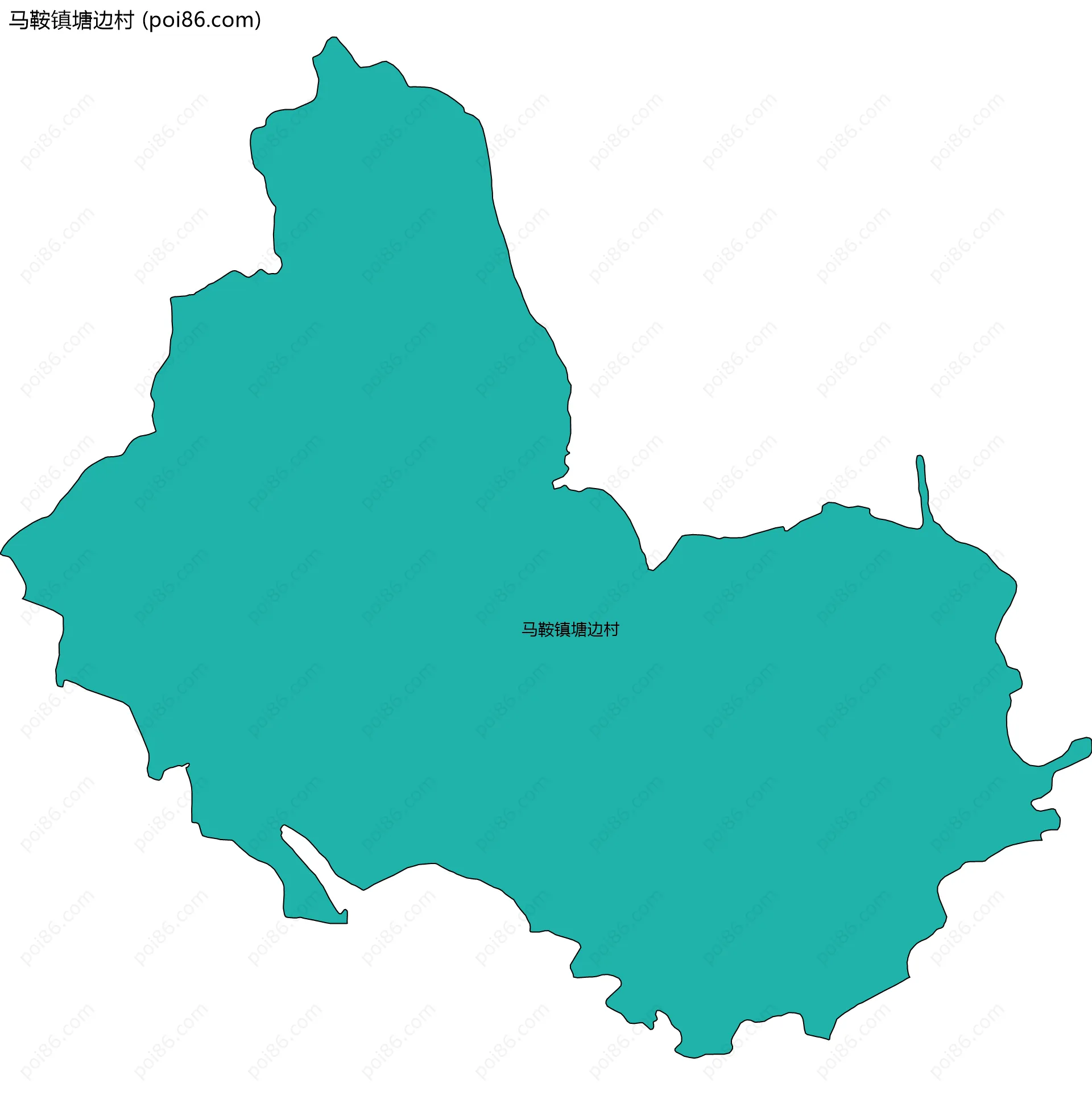 马鞍镇塘边村边界地图
