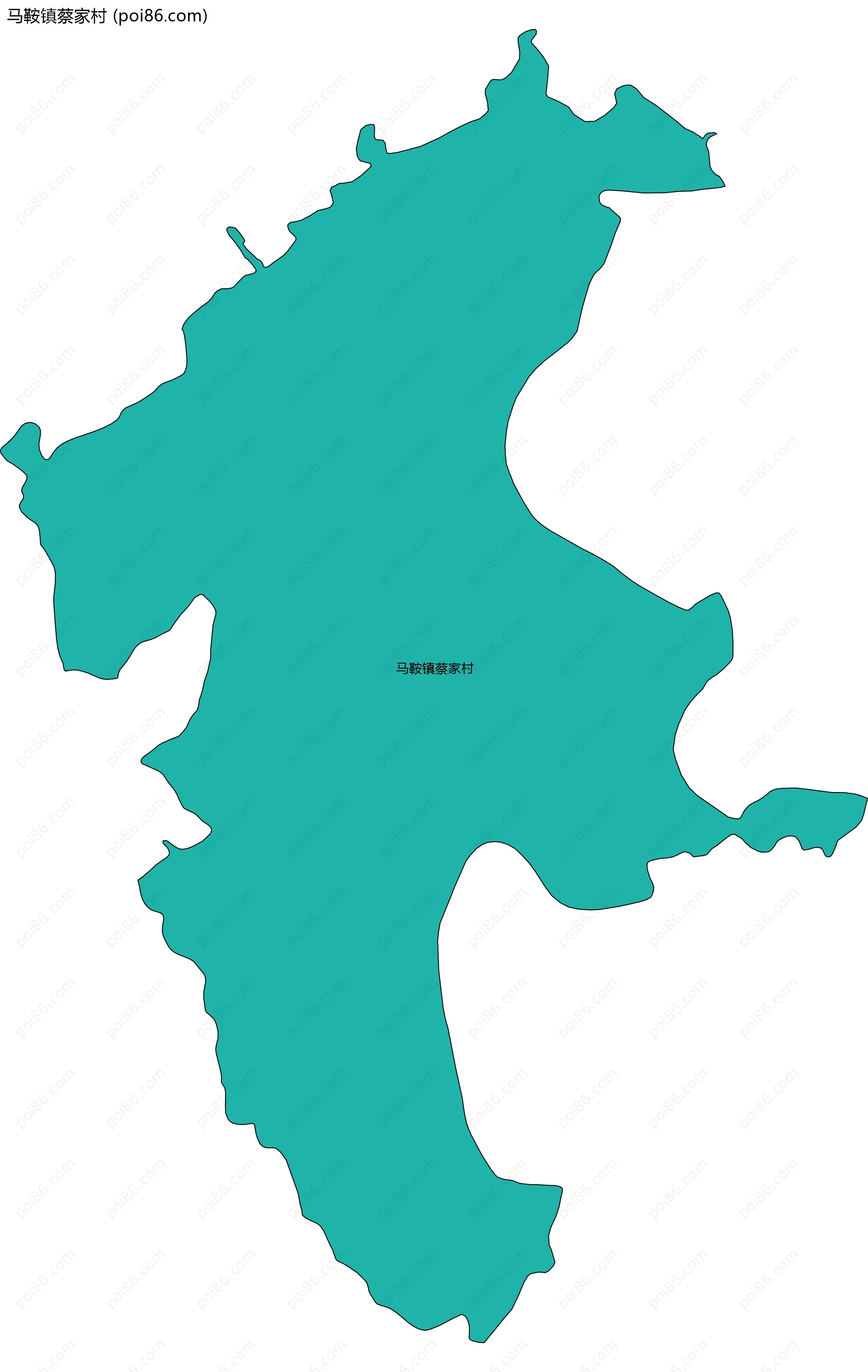 马鞍镇蔡家村边界地图
