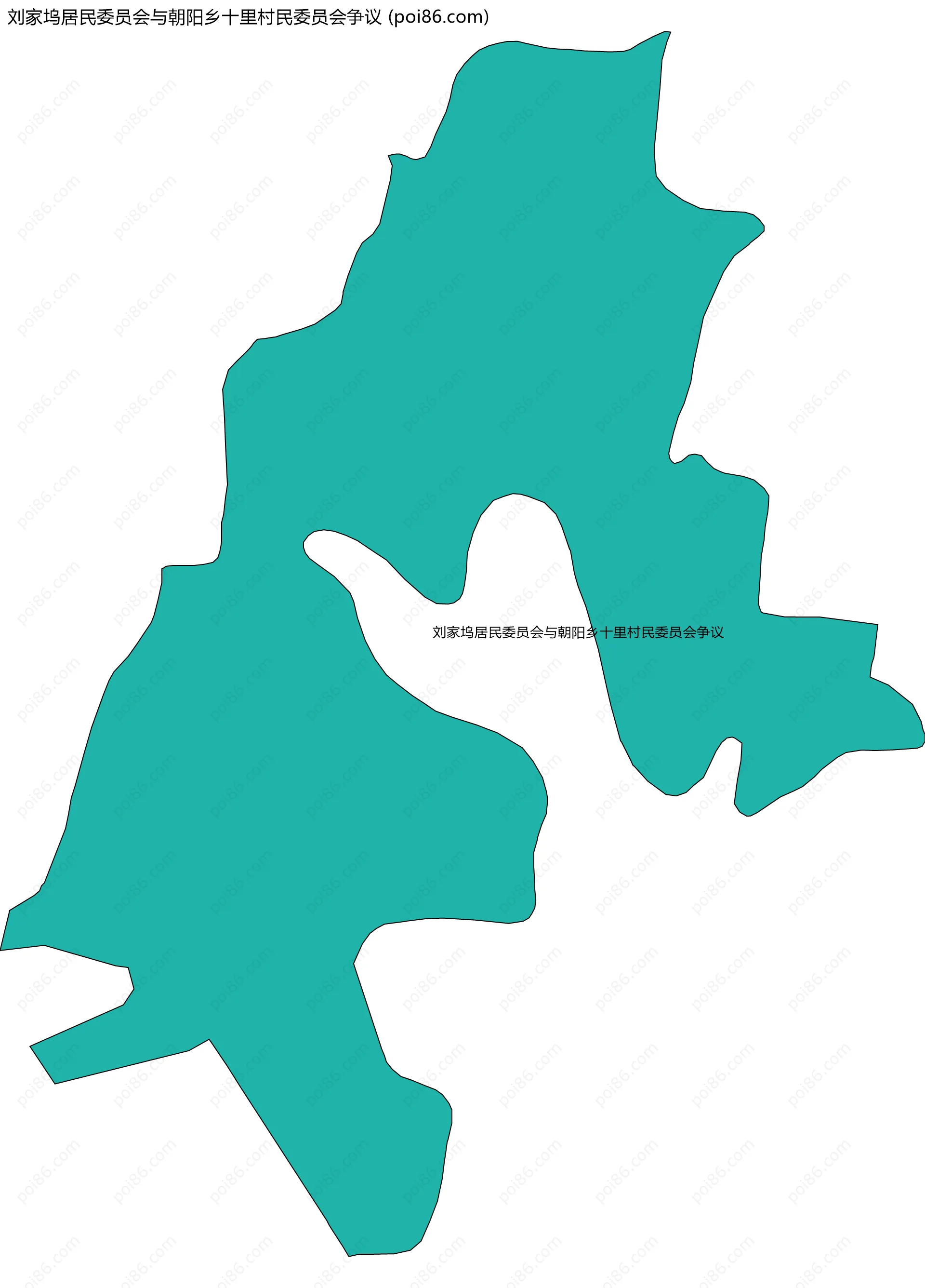 刘家坞居民委员会与朝阳乡十里村民委员会争议边界地图