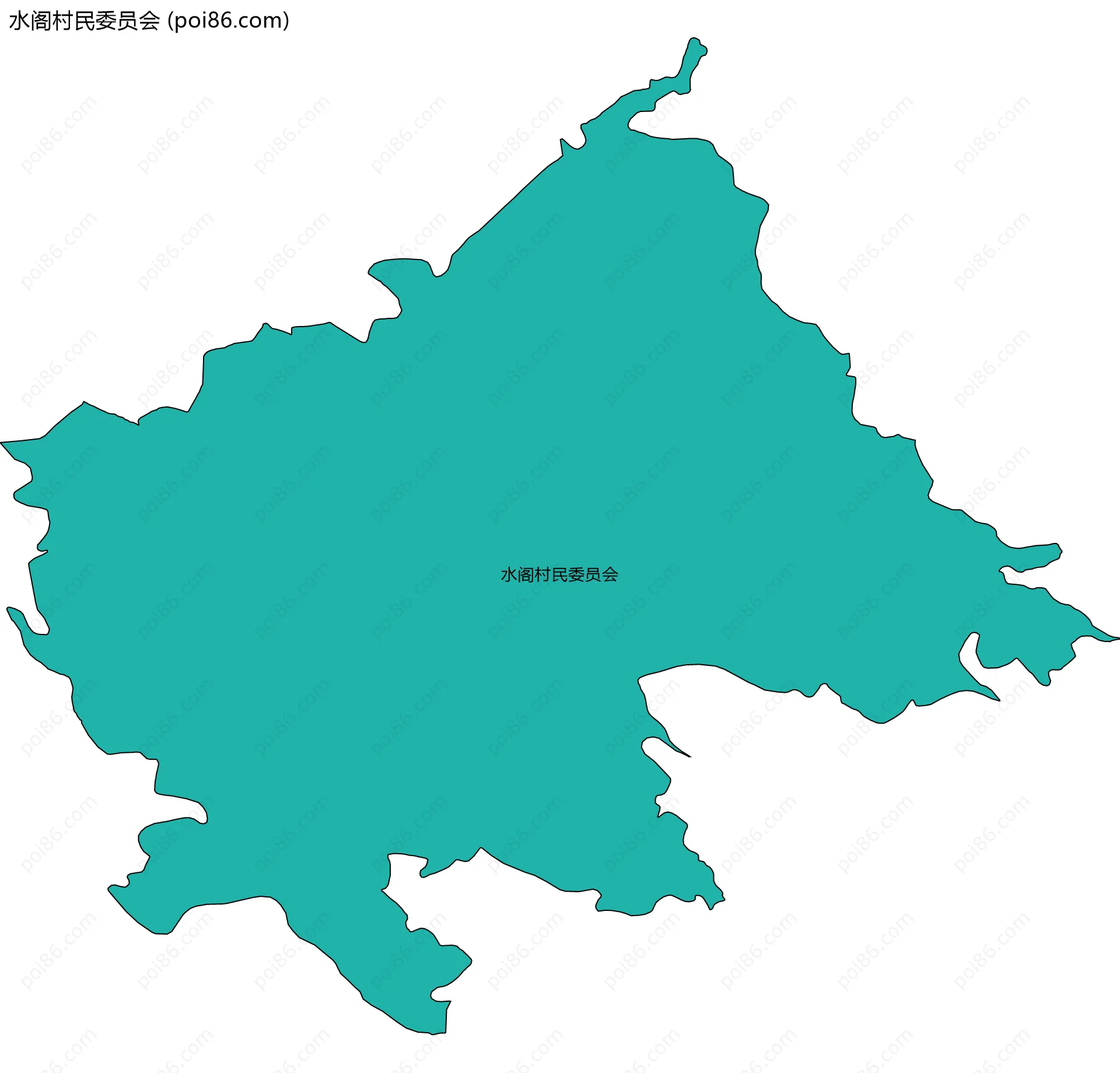 水阁村民委员会边界地图