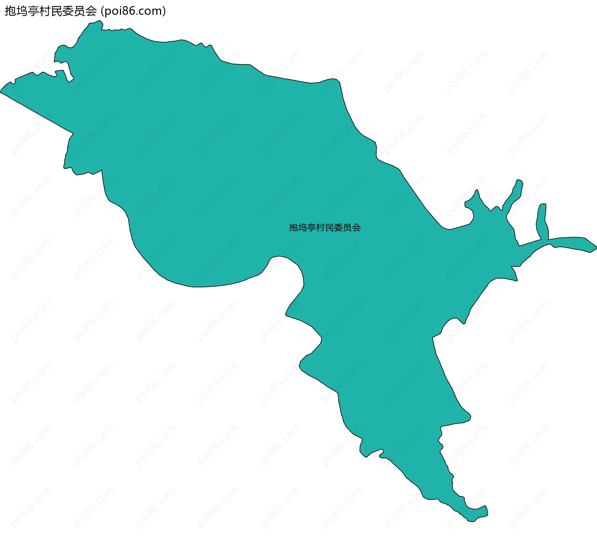 抱坞亭村民委员会边界地图