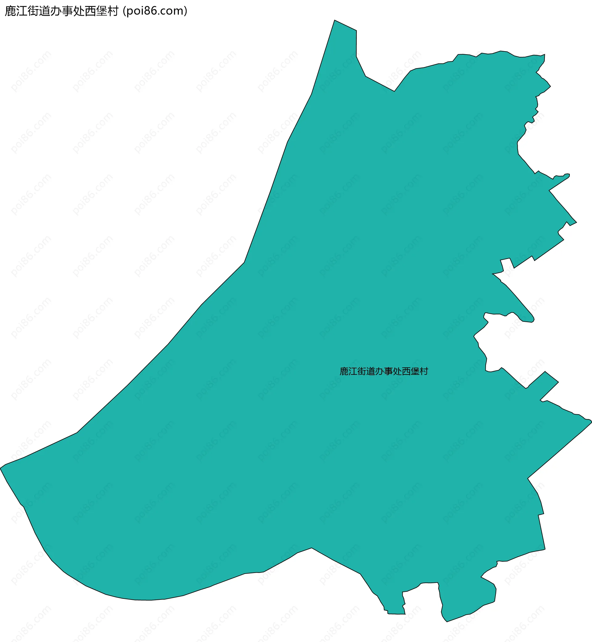 鹿江街道办事处西堡村边界地图