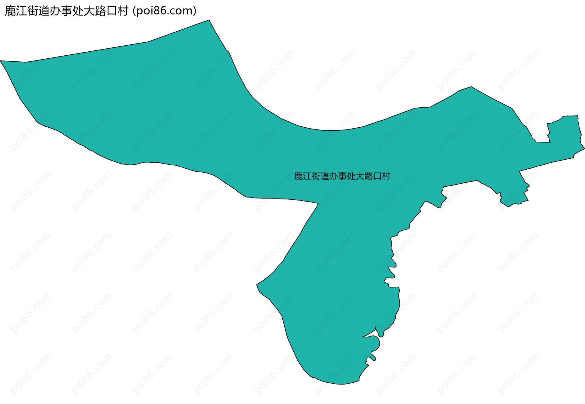 鹿江街道办事处大路口村边界地图
