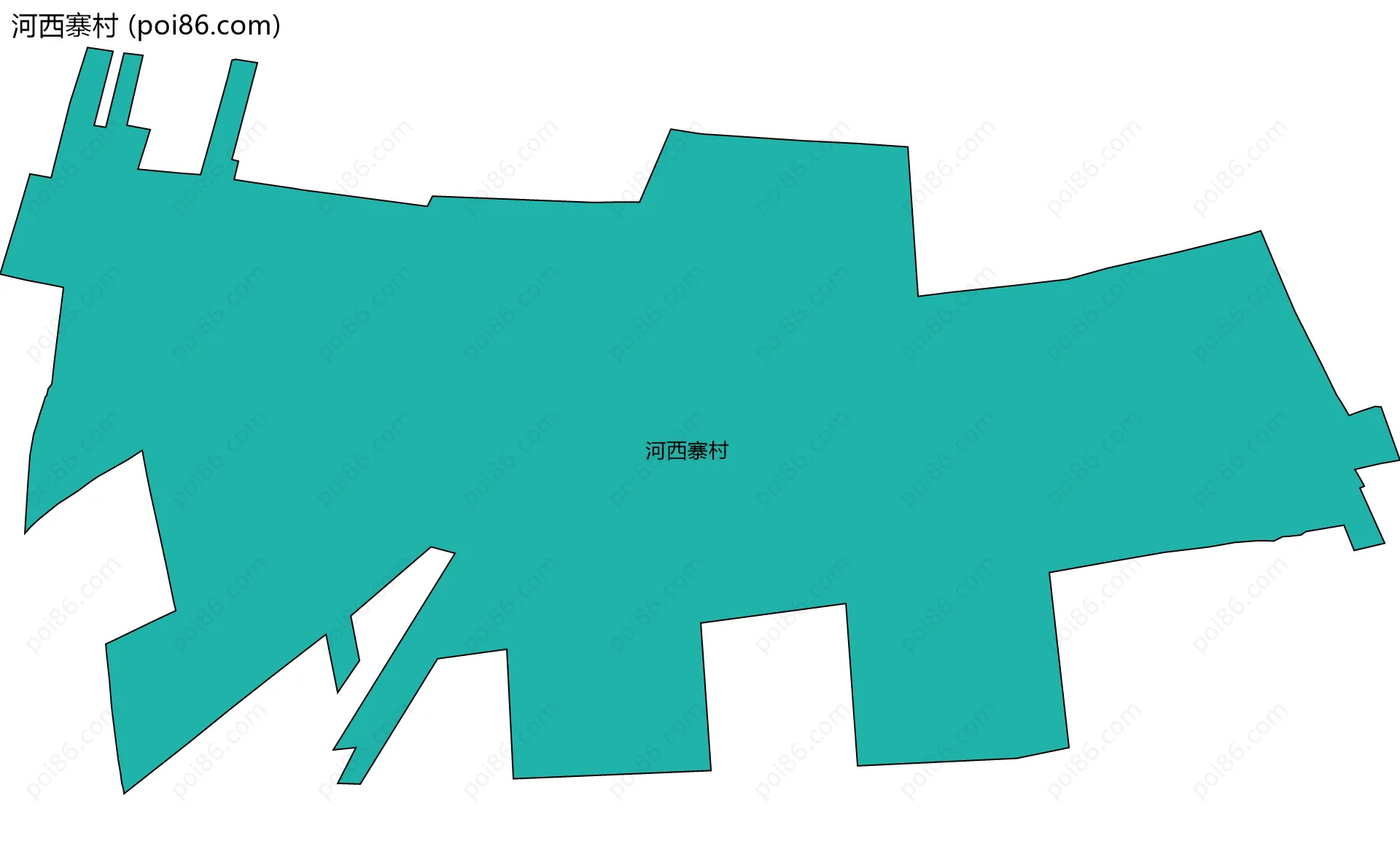 河西寨村边界地图