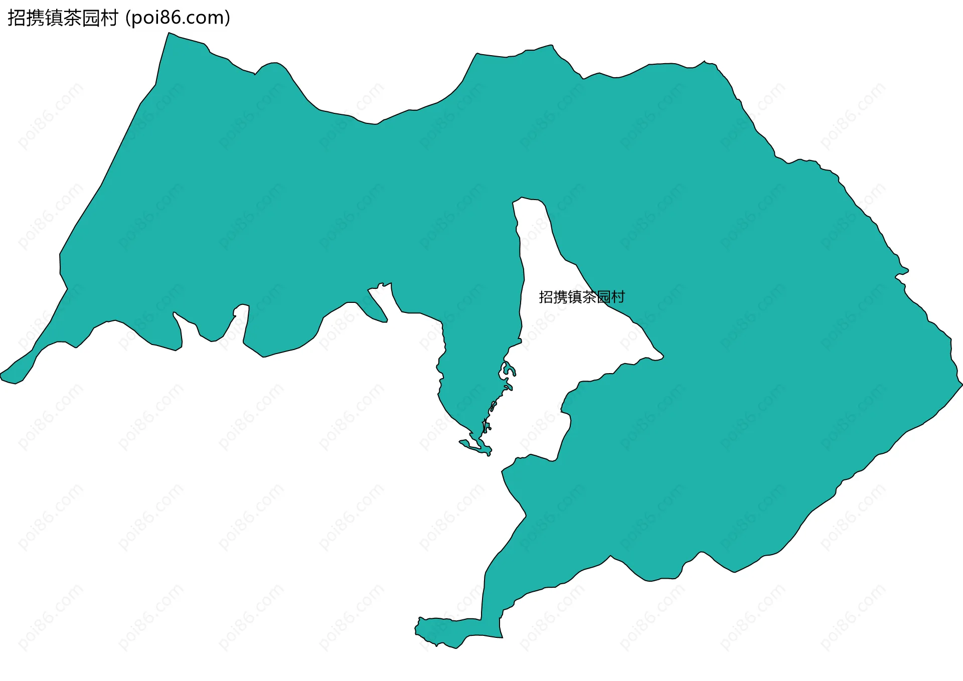招携镇茶园村边界地图