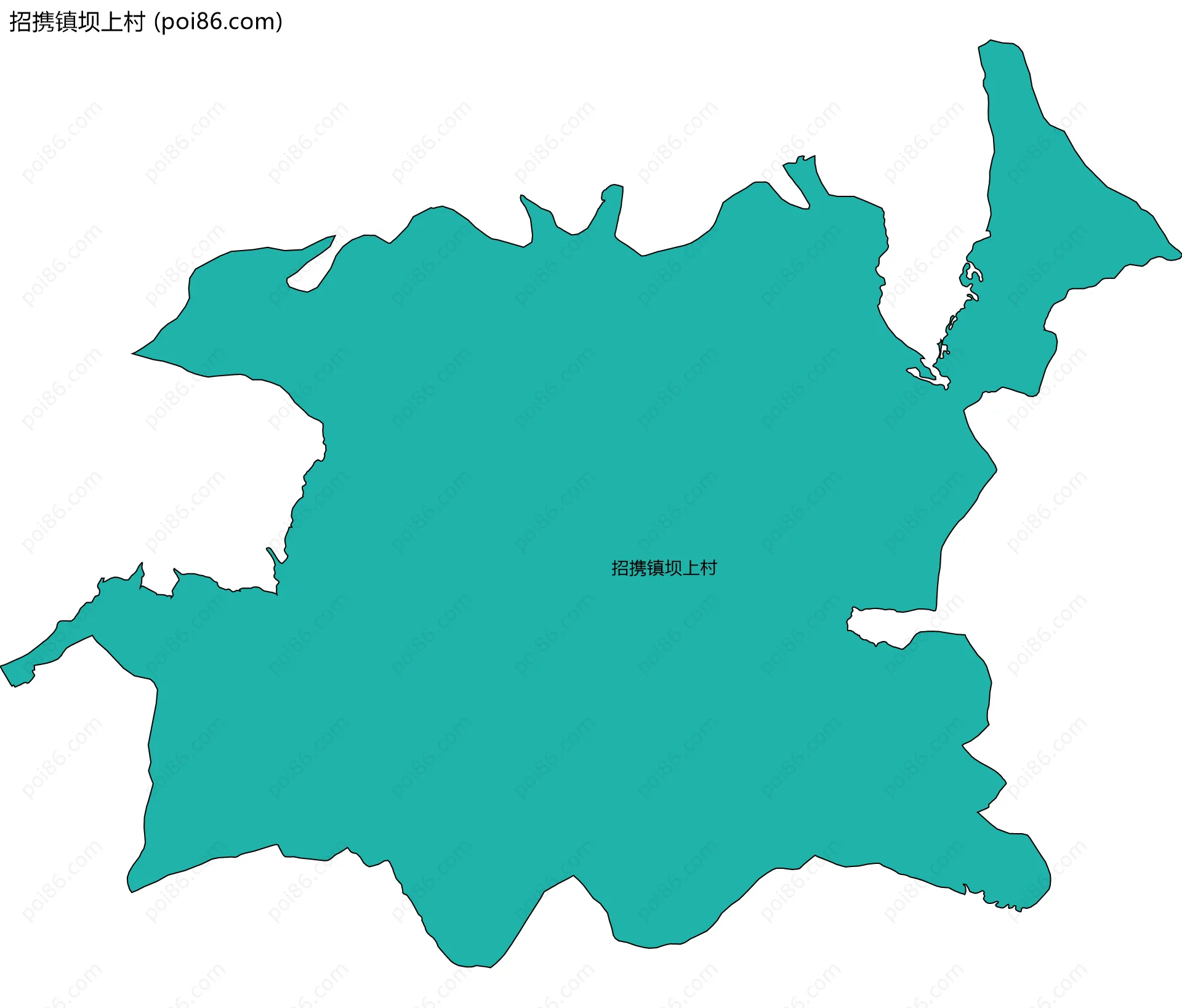 招携镇坝上村边界地图