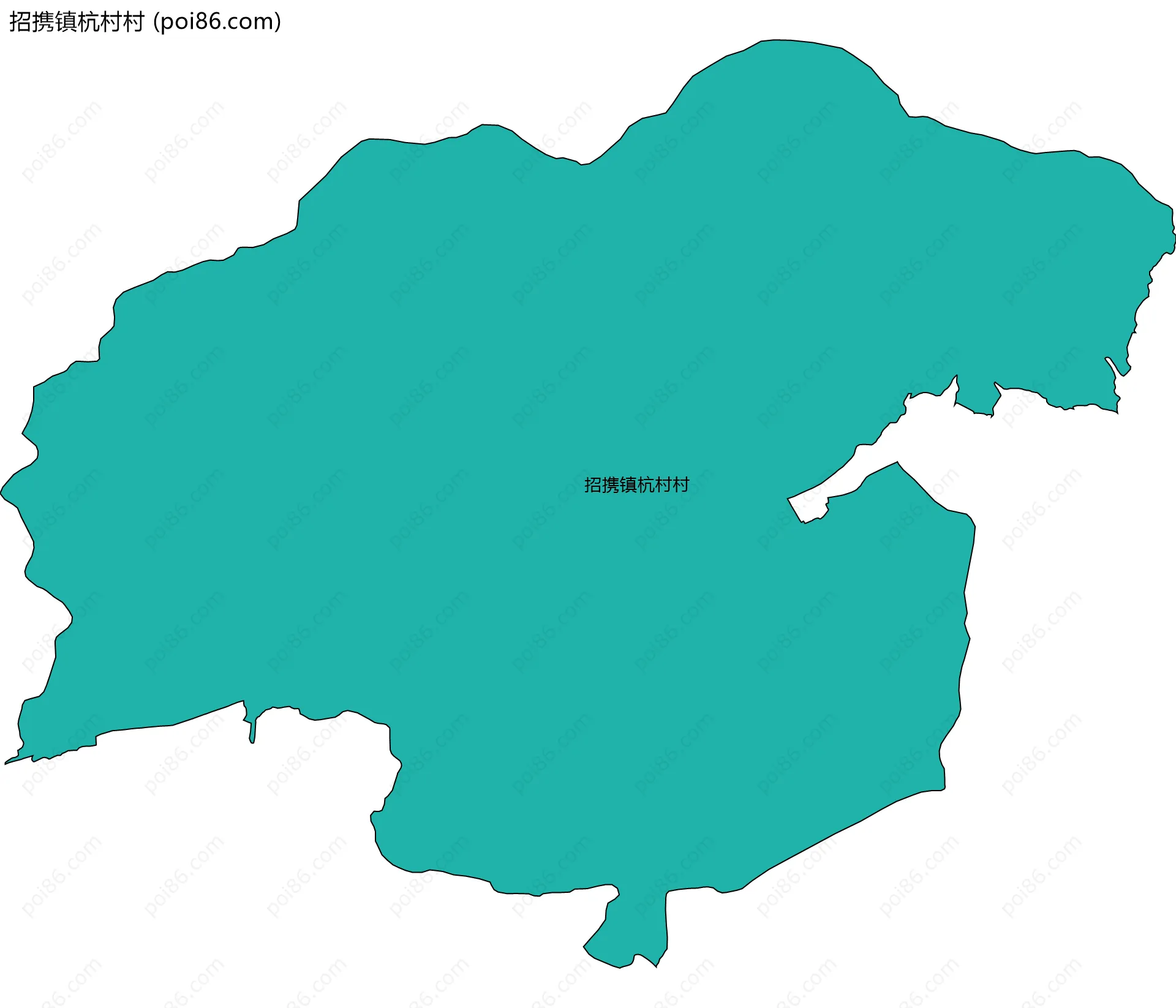 招携镇杭村村边界地图