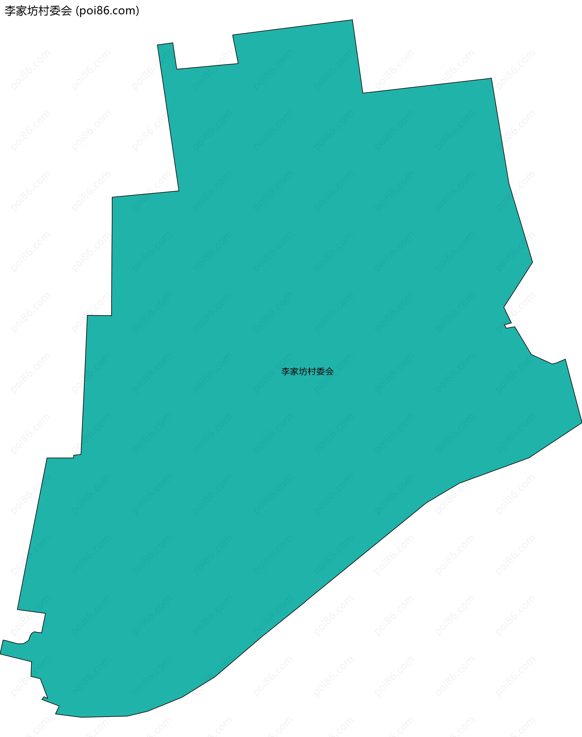 李家坊村委会边界地图