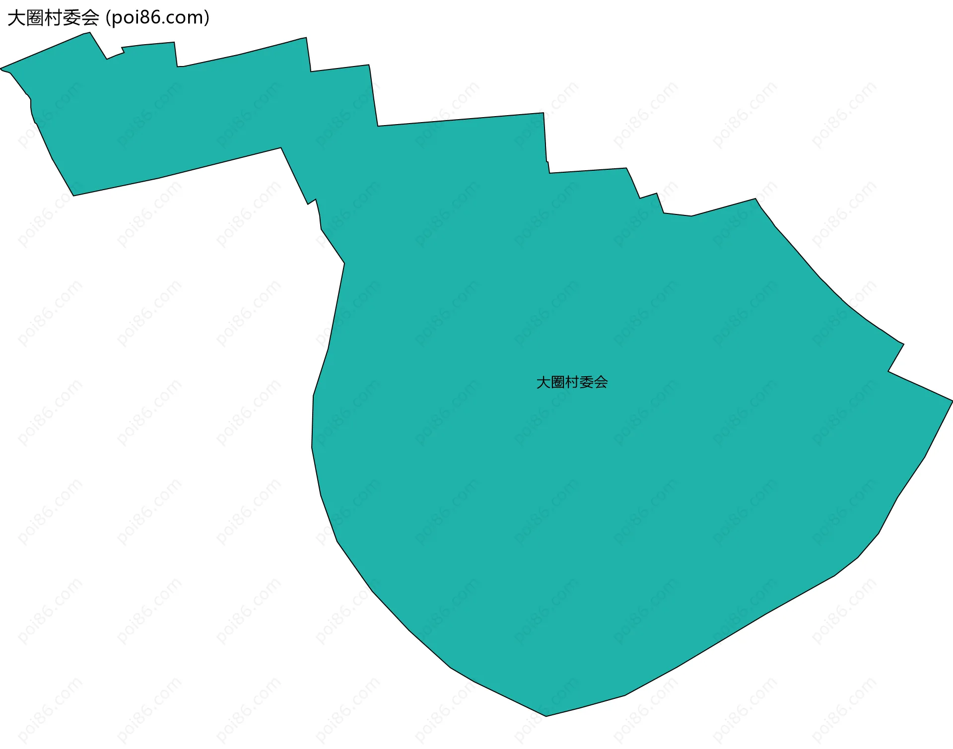 大圈村委会边界地图