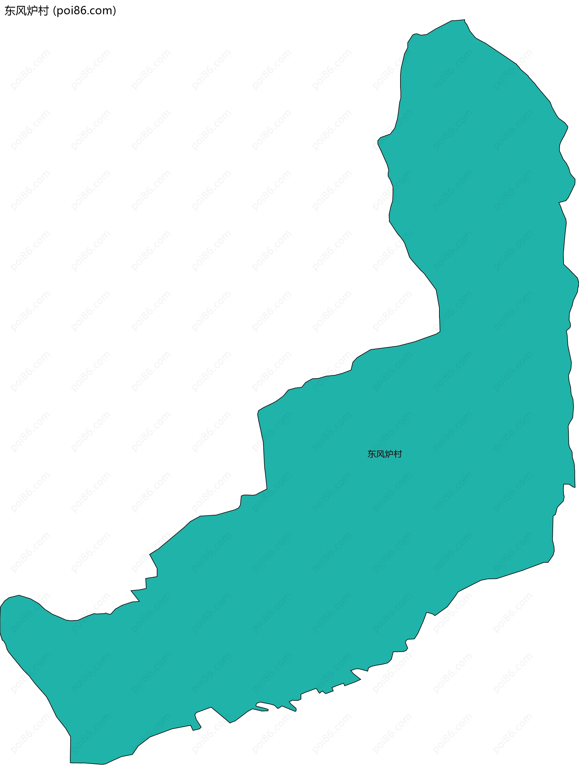 东风炉村边界地图