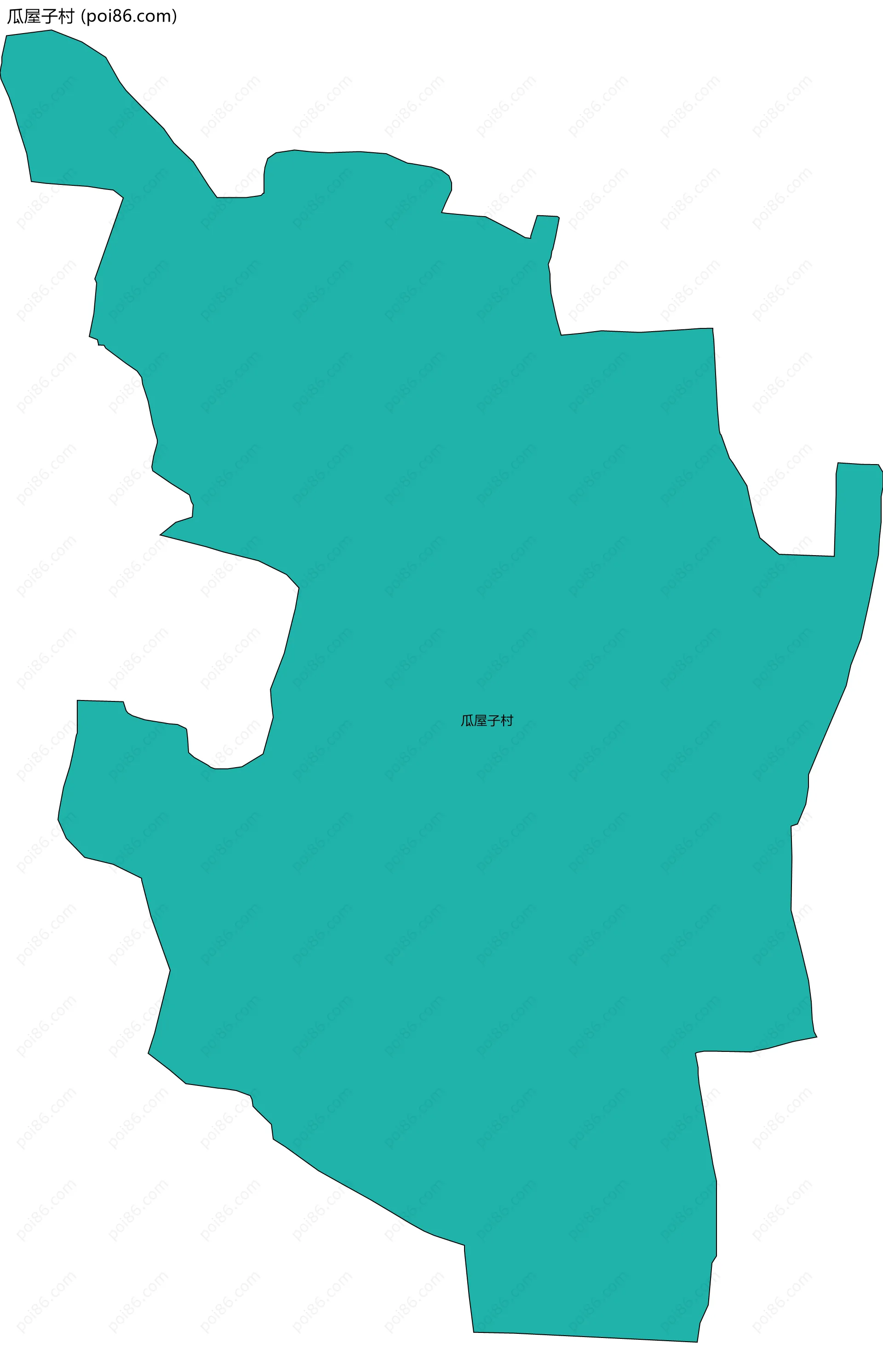 瓜屋子村边界地图