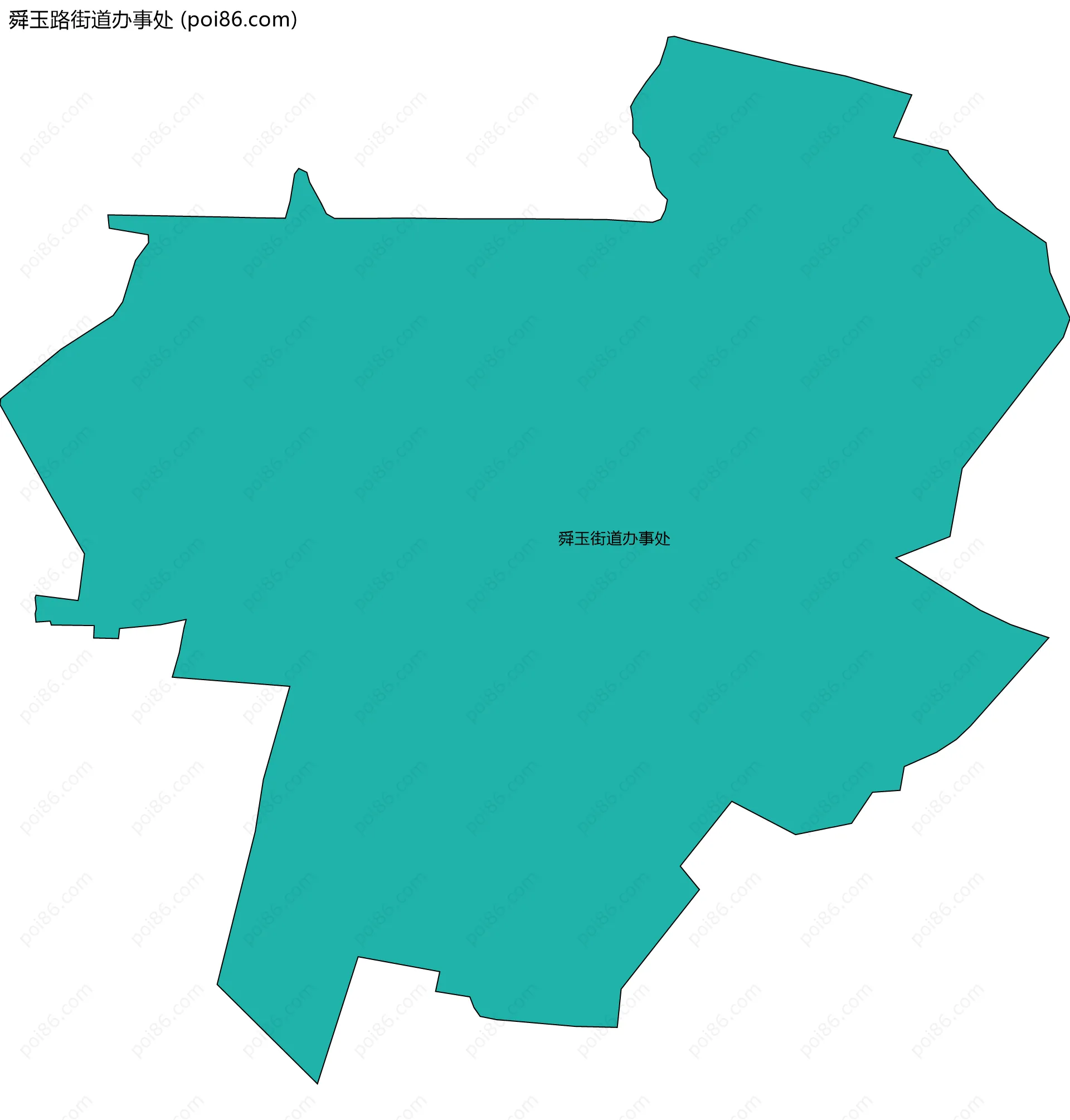 舜玉路街道办事处边界地图(五级行政区划)