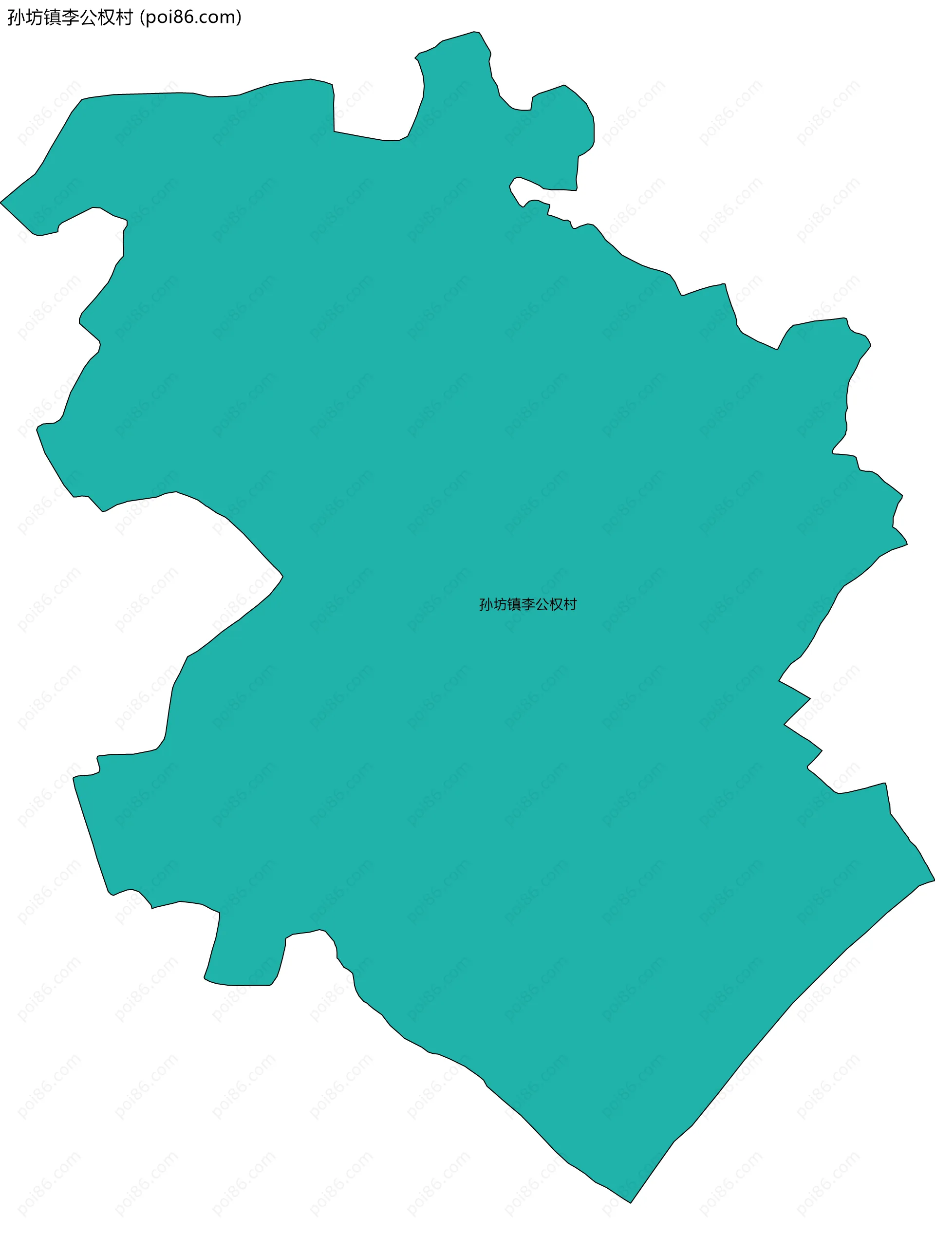 孙坊镇李公权村边界地图