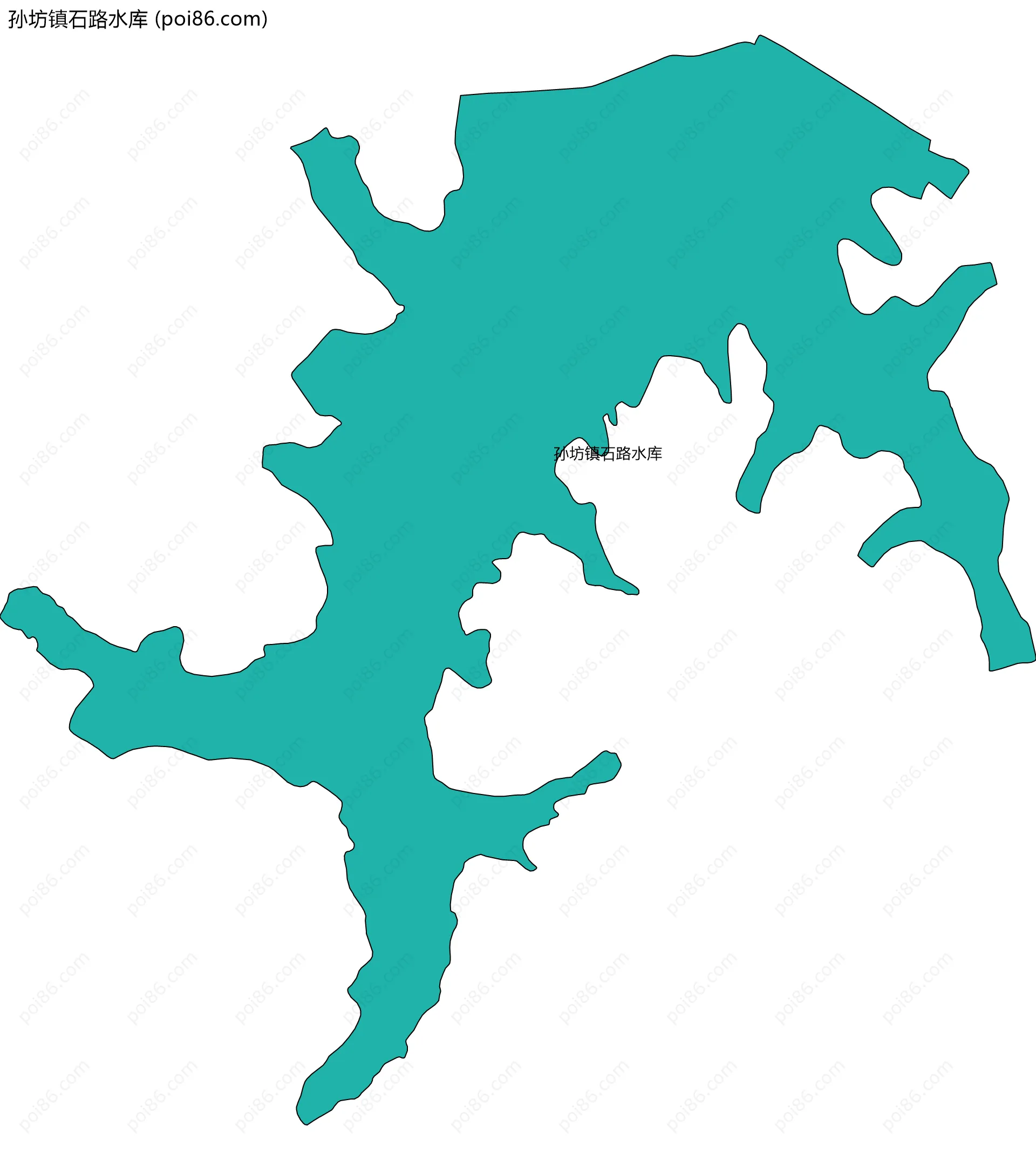 孙坊镇石路水库边界地图