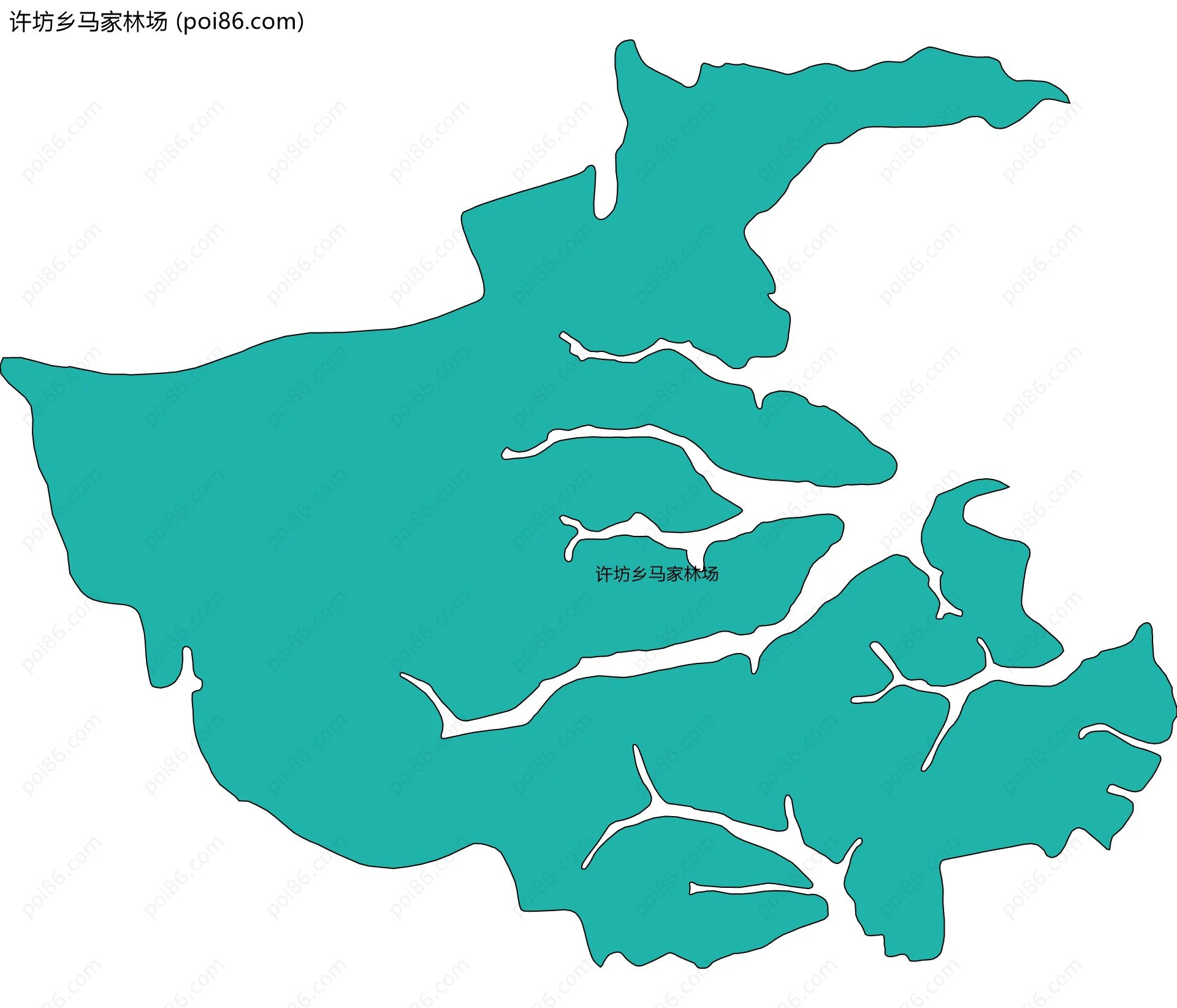 许坊乡马家林场边界地图