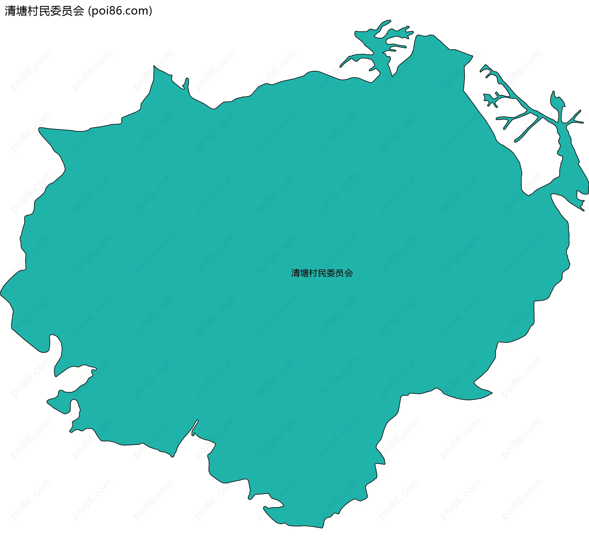 清塘村民委员会边界地图