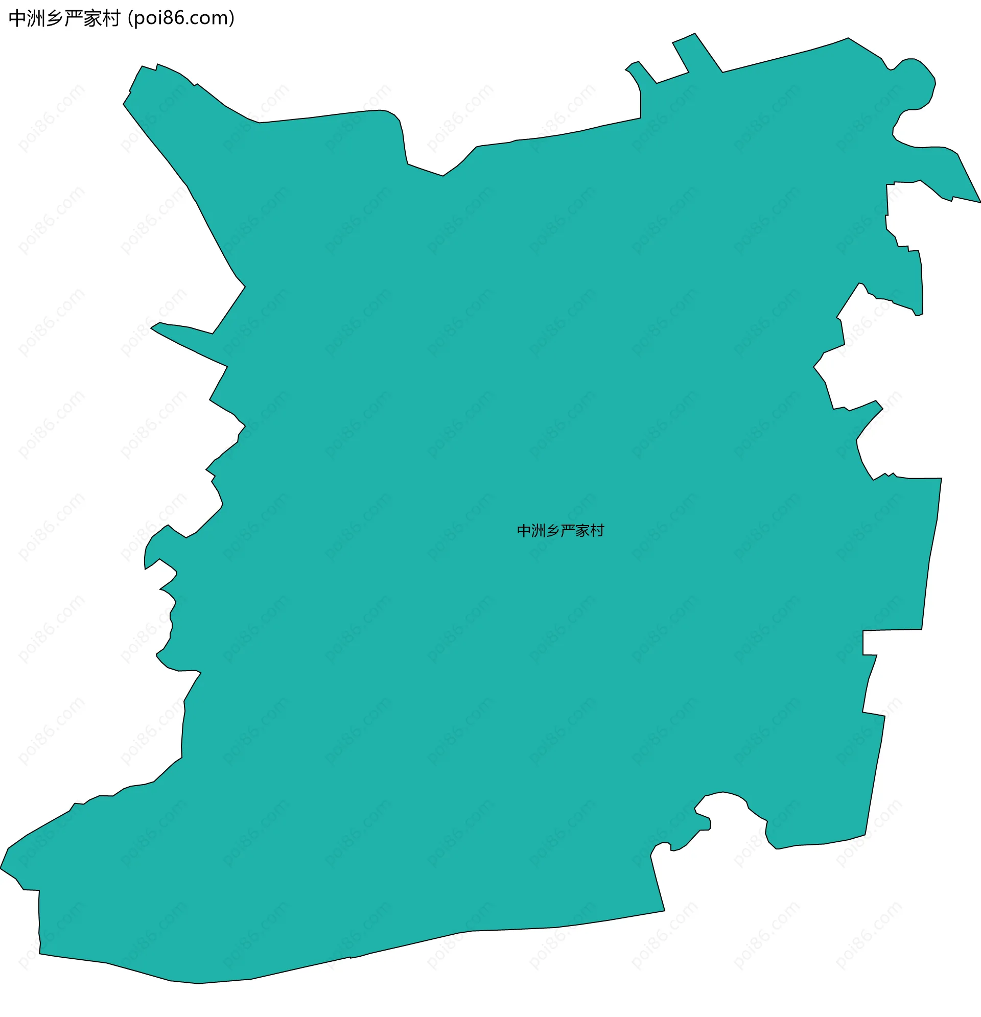 中洲乡严家村边界地图