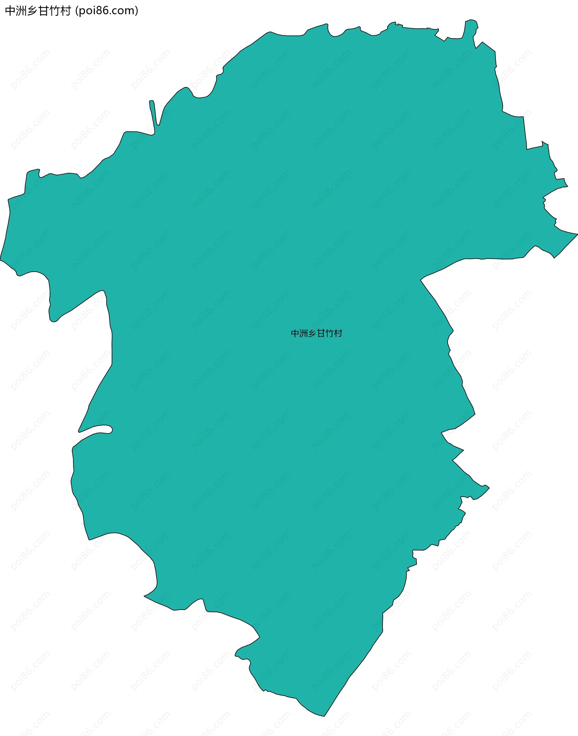 中洲乡甘竹村边界地图