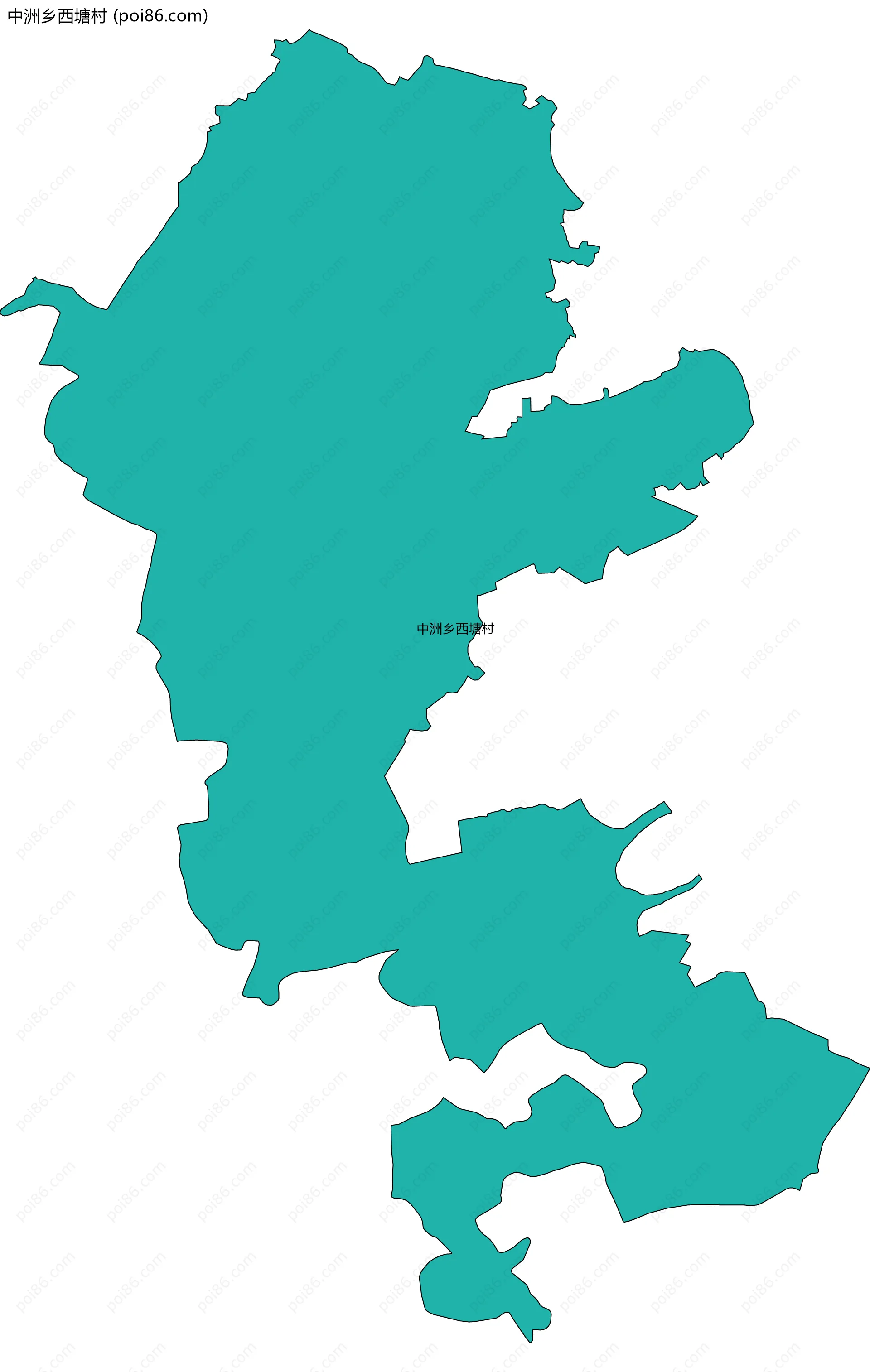 中洲乡西塘村边界地图