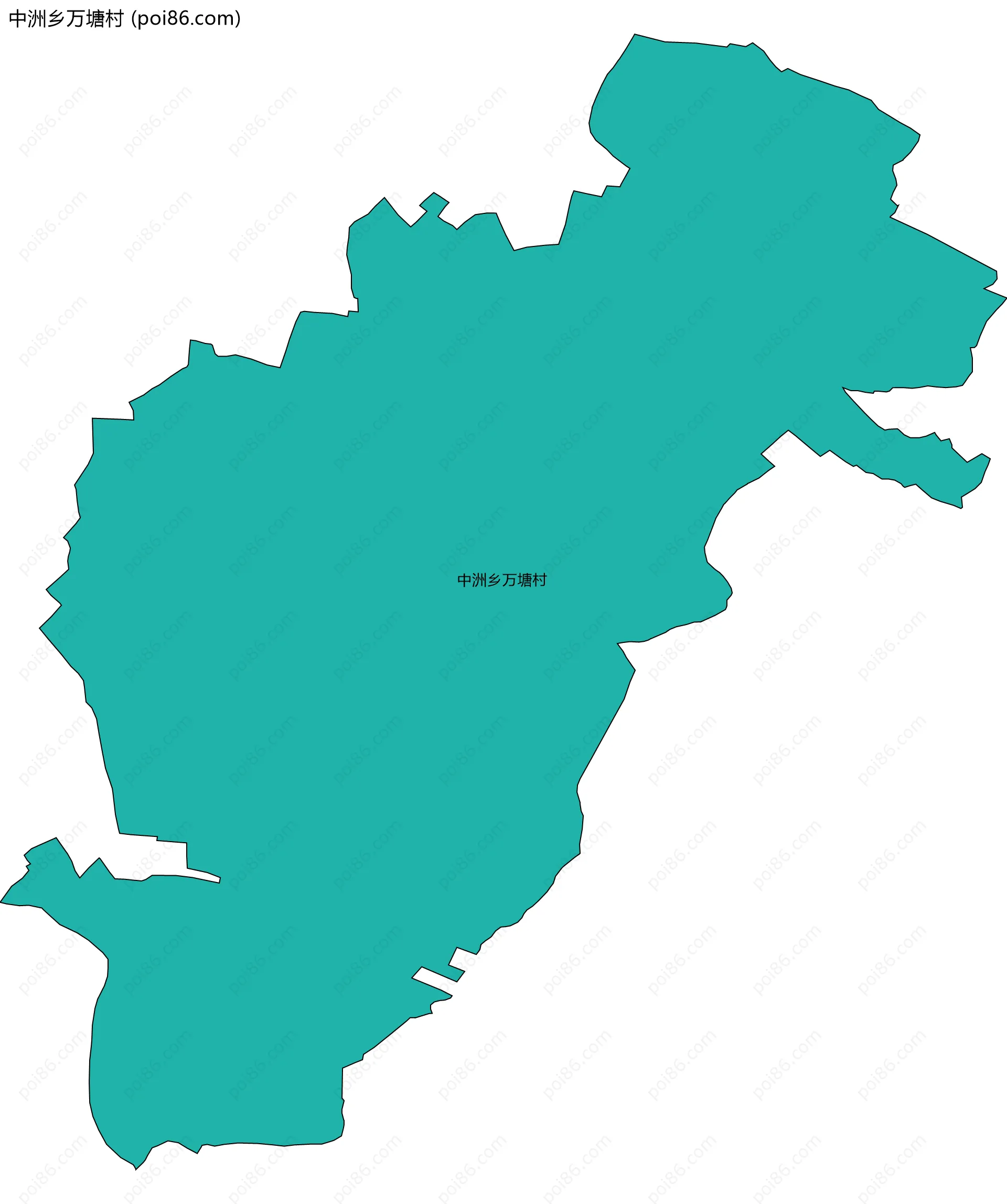 中洲乡万塘村边界地图