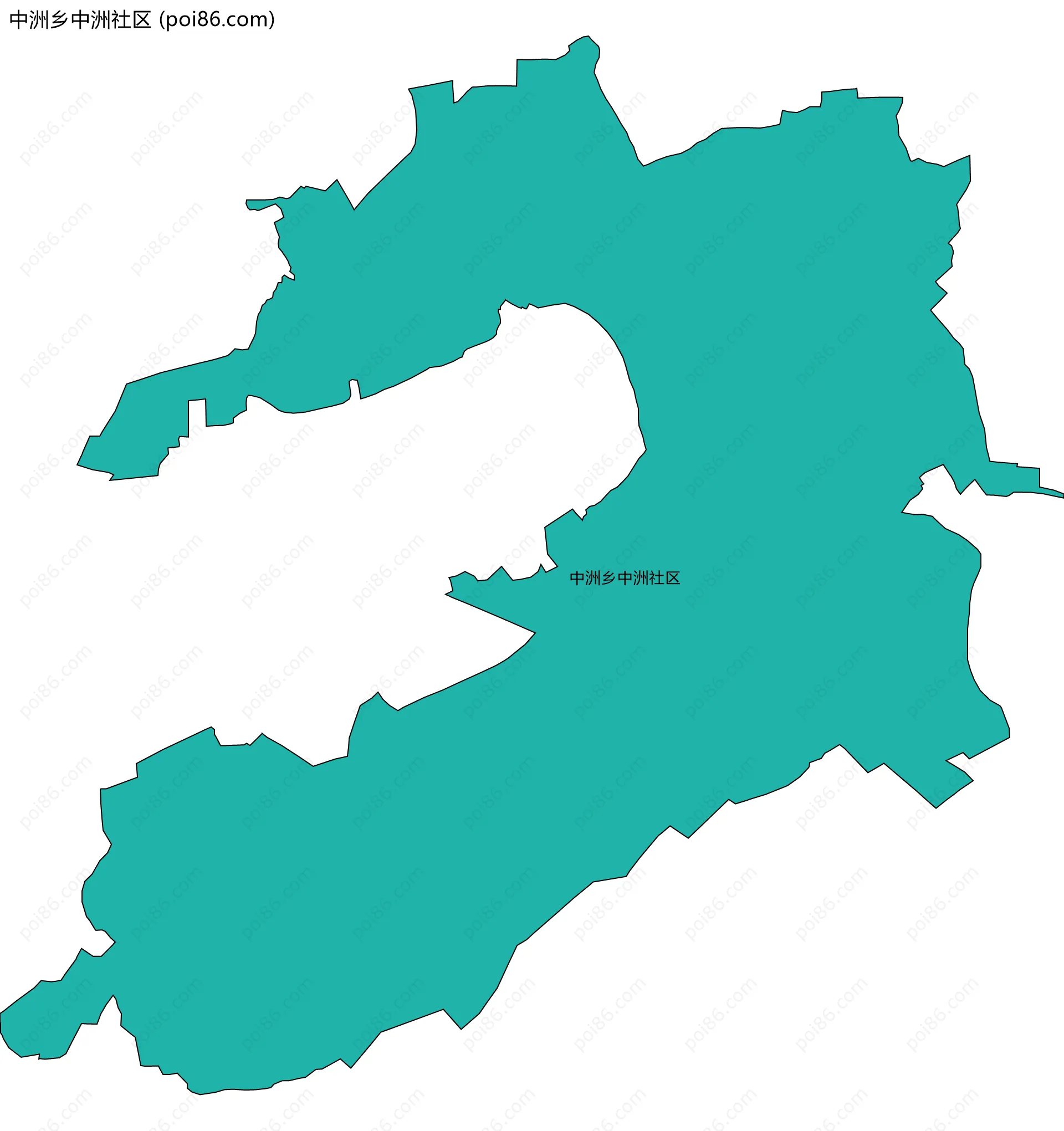 中洲乡中洲社区边界地图