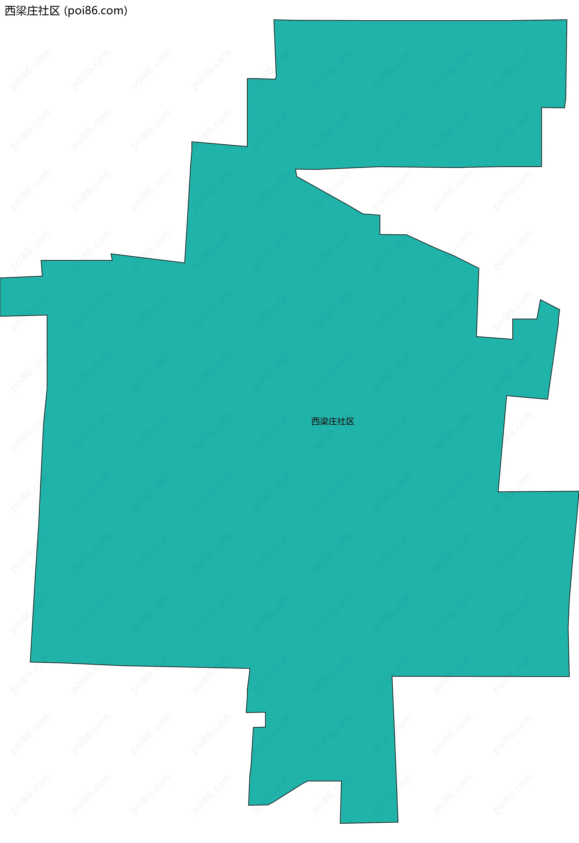 西梁庄社区边界地图