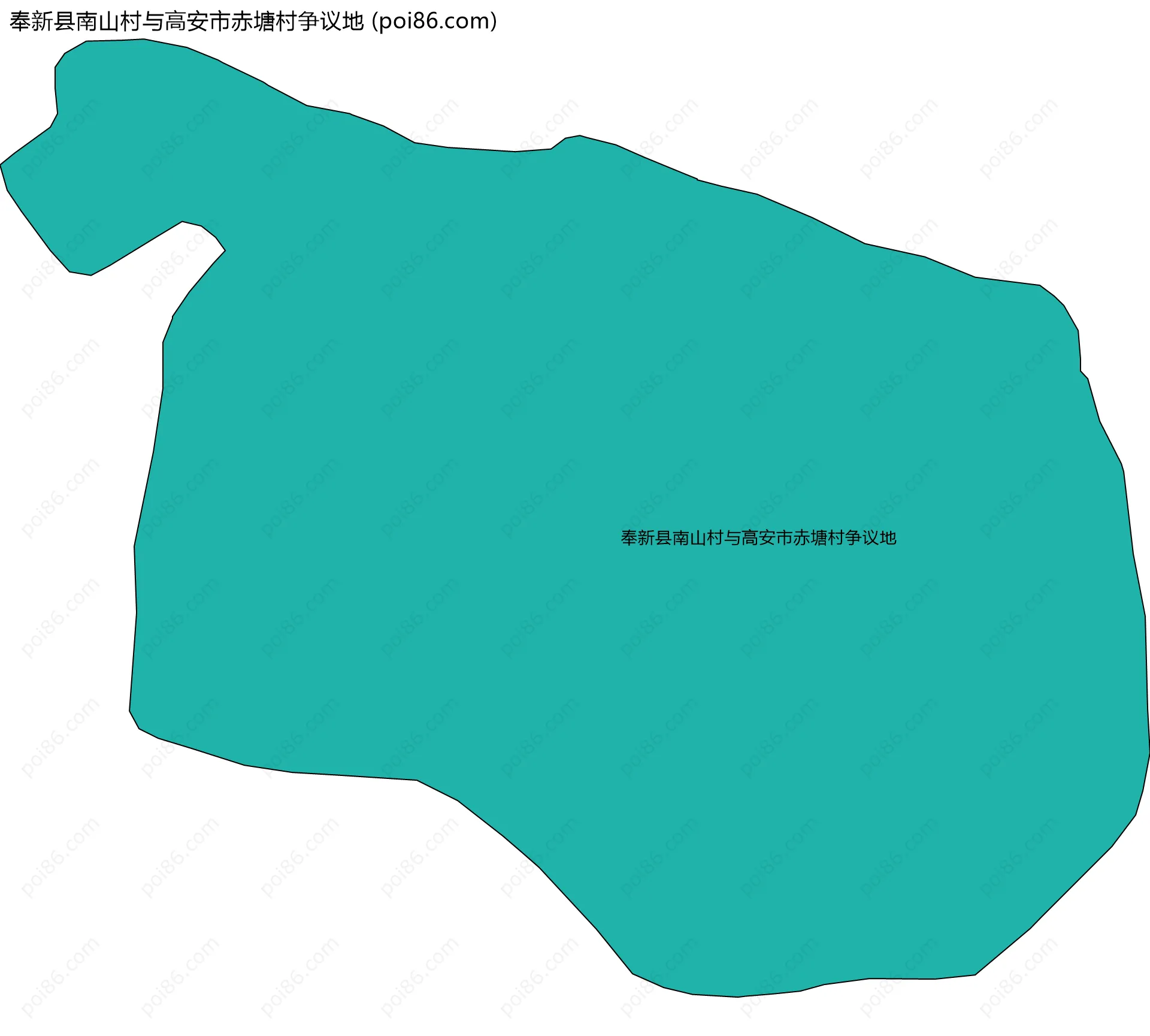 奉新县南山村与高安市赤塘村争议地边界地图