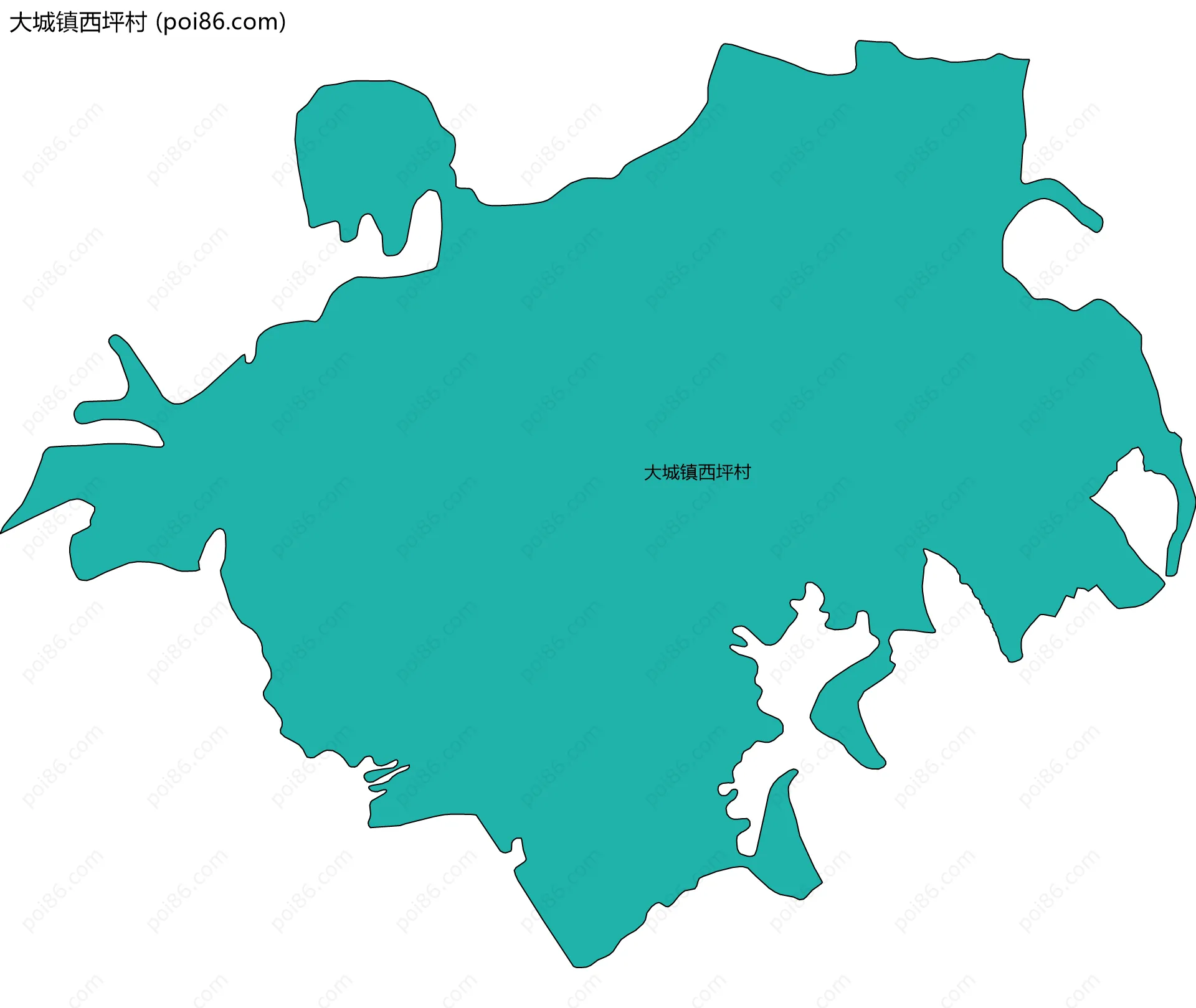 大城镇西坪村边界地图