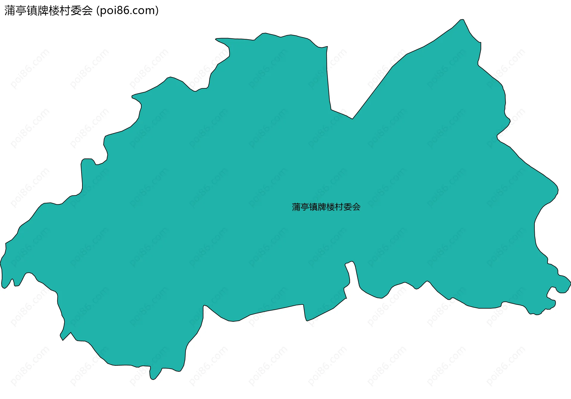 蒲亭镇牌楼村委会边界地图
