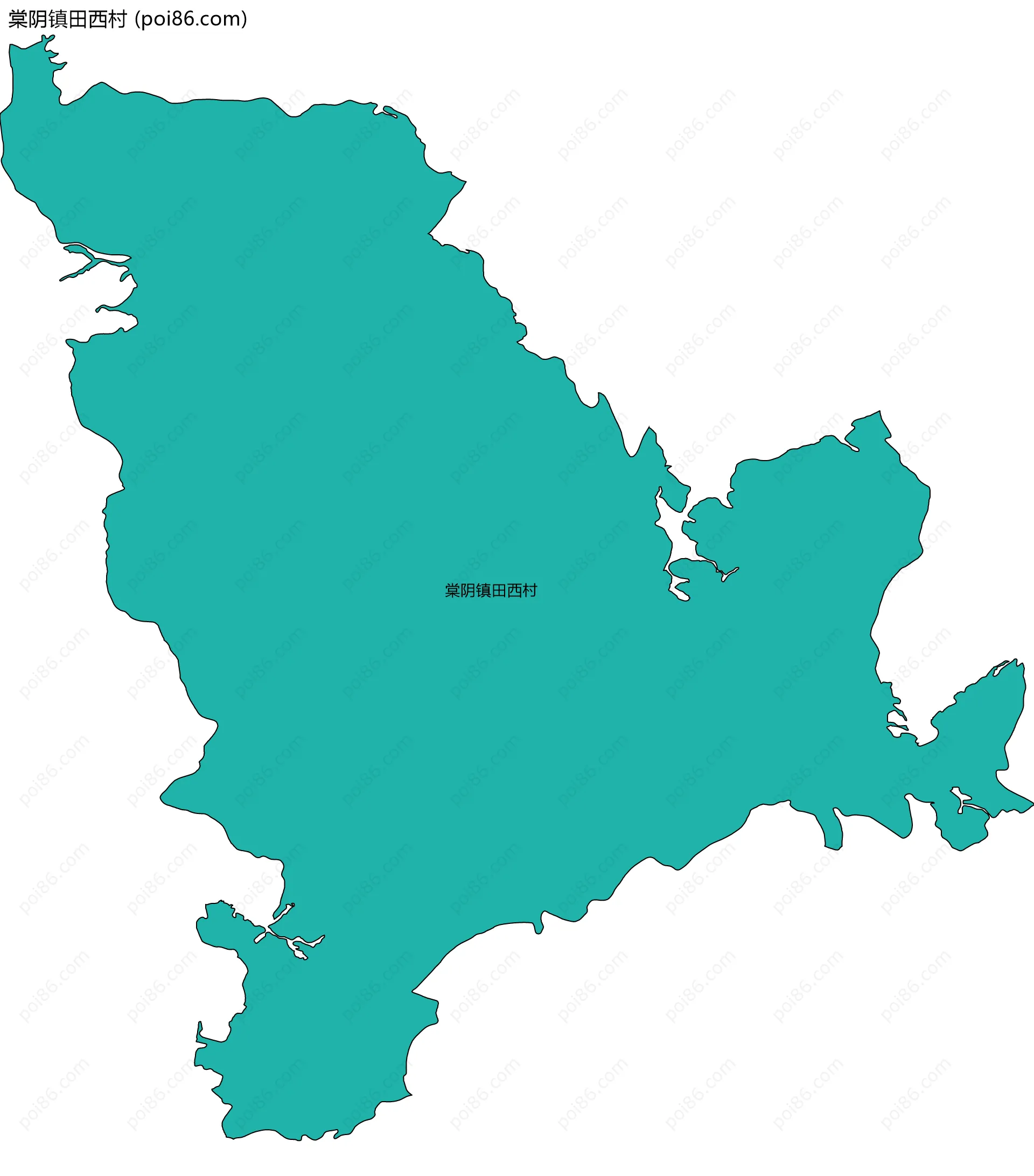 棠阴镇田西村边界地图