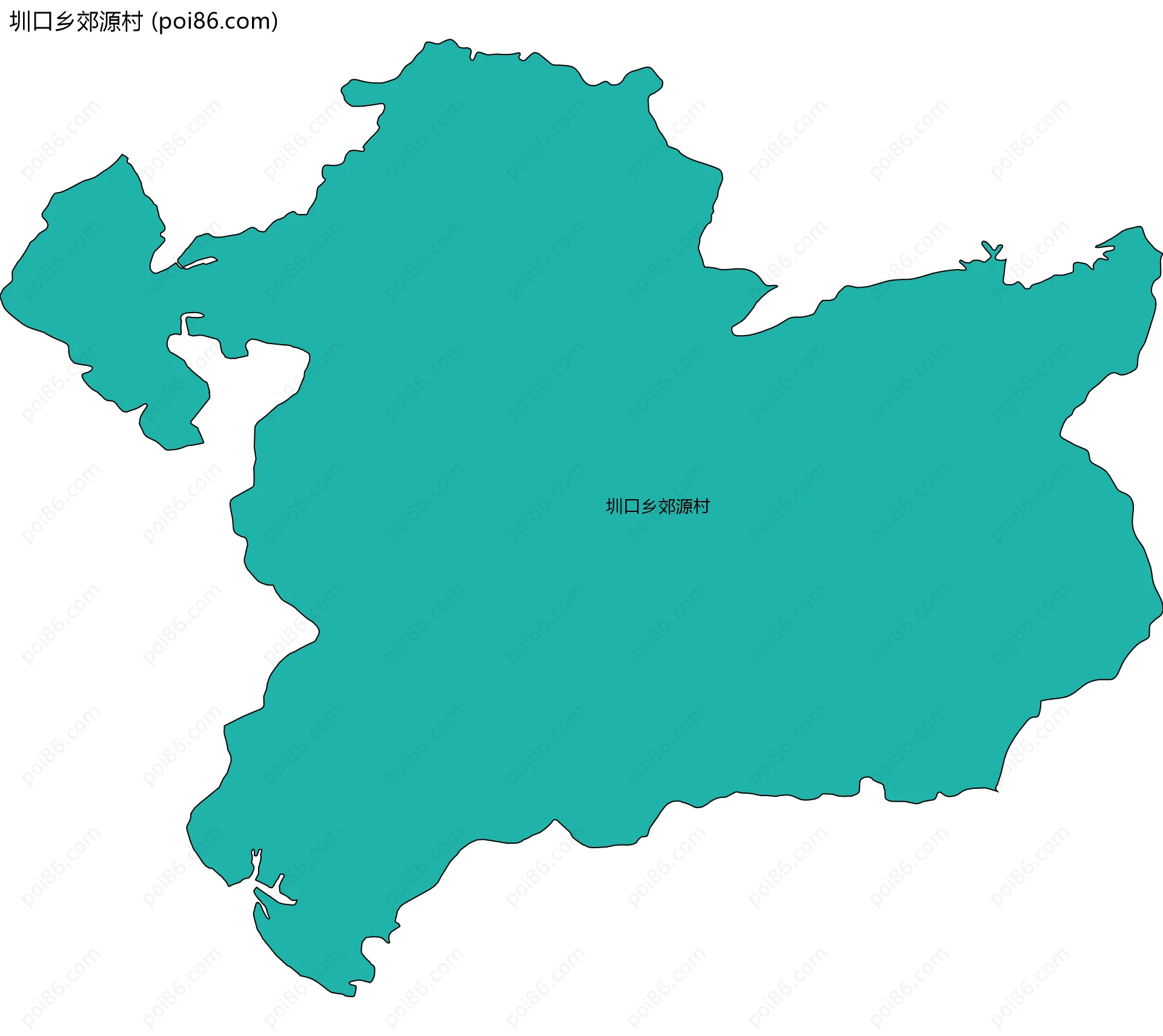 圳口乡郊源村边界地图