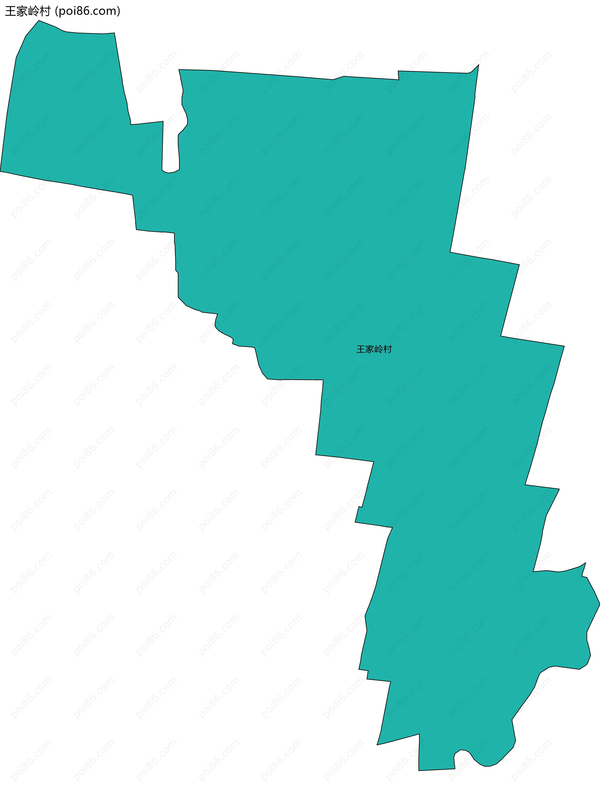 王家岭村边界地图