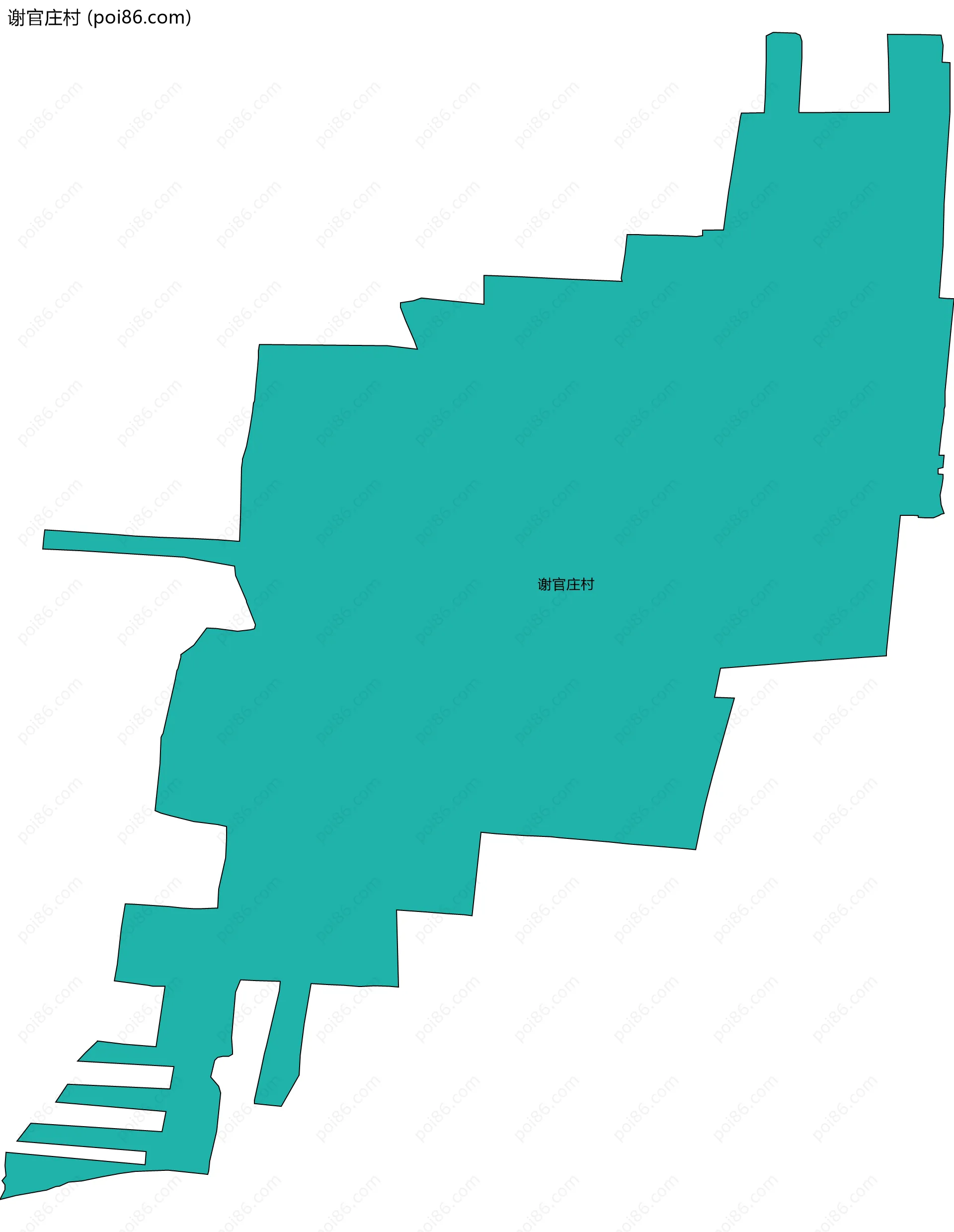 谢官庄村边界地图
