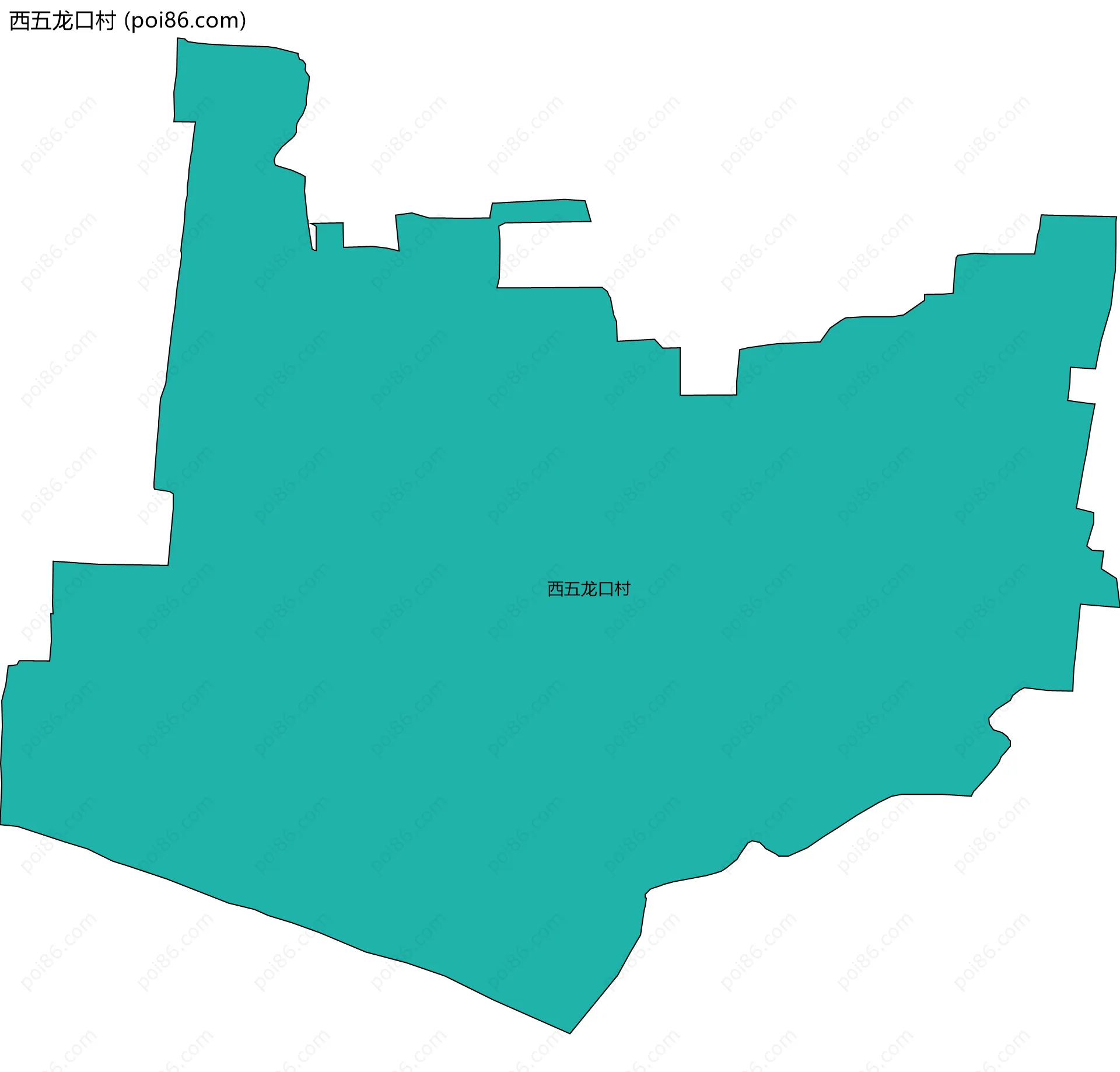 西五龙口村边界地图