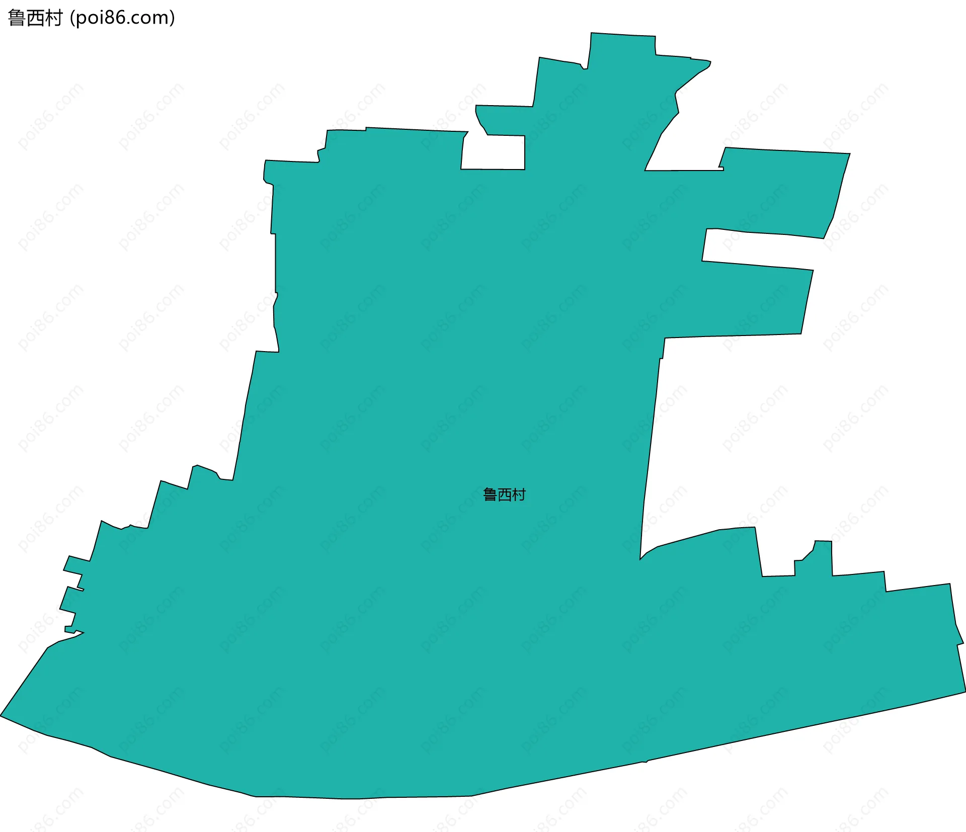 鲁西村边界地图