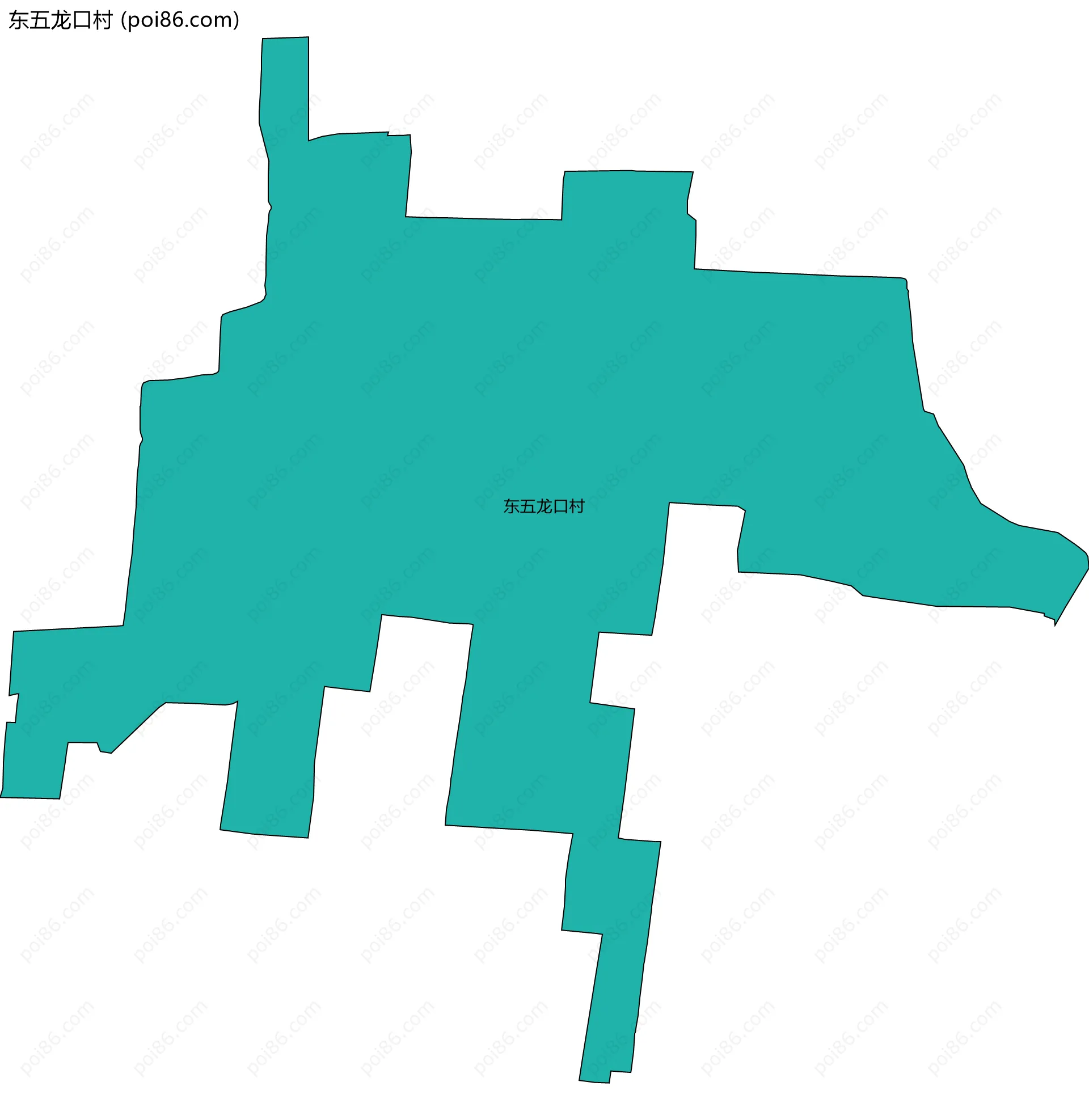 东五龙口村边界地图