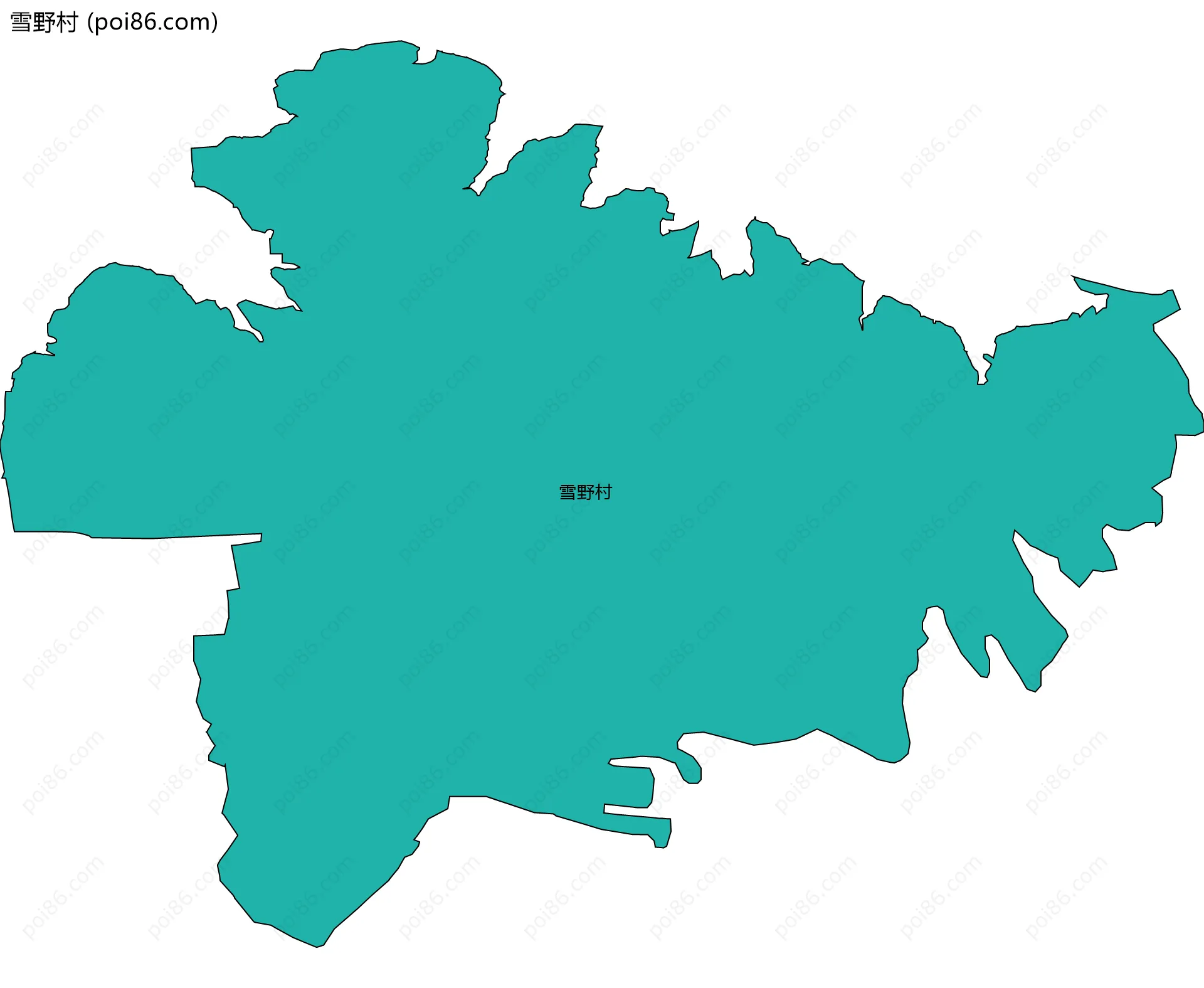 雪野村边界地图